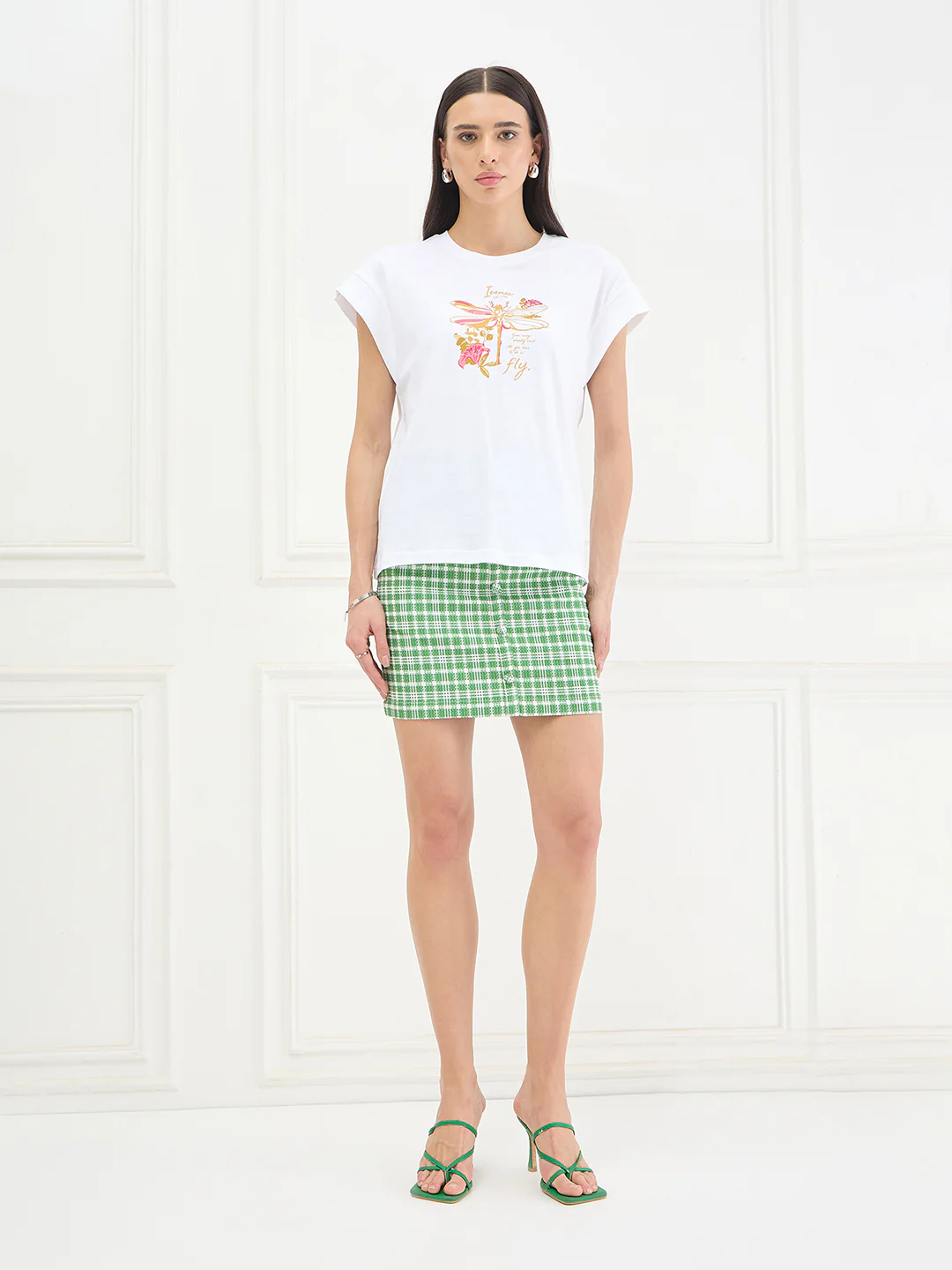 Iconic Women White Printed Regular Fit Pure Cotton T-Shirt - Image 3