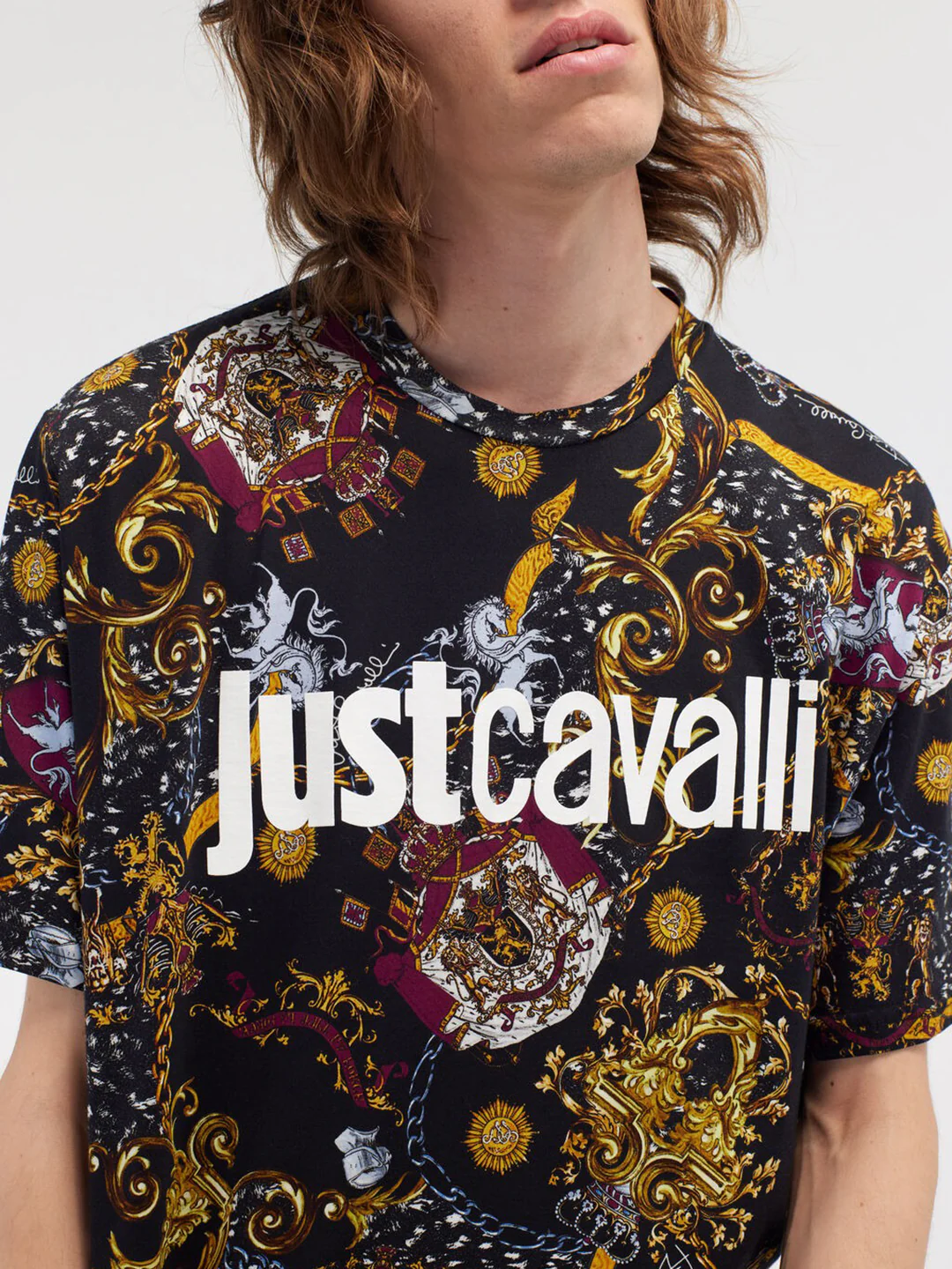 Just Cavalli Black Fashion Logo Regular Fit Tshirt - Image 3