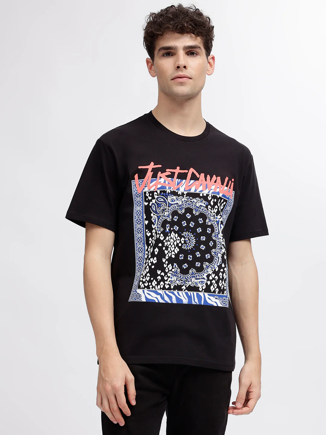 Just Cavalli Black Fashion Logo Regular Fit Tshirt - Image 2