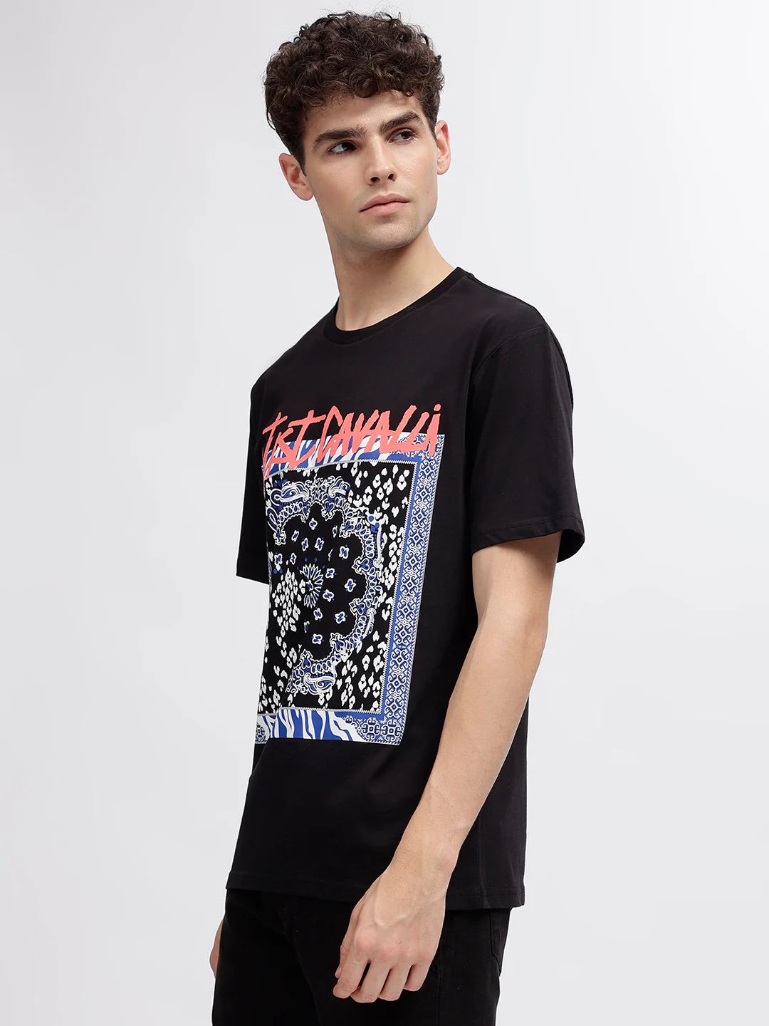 Just Cavalli Black Fashion Logo Regular Fit Tshirt - Image 3