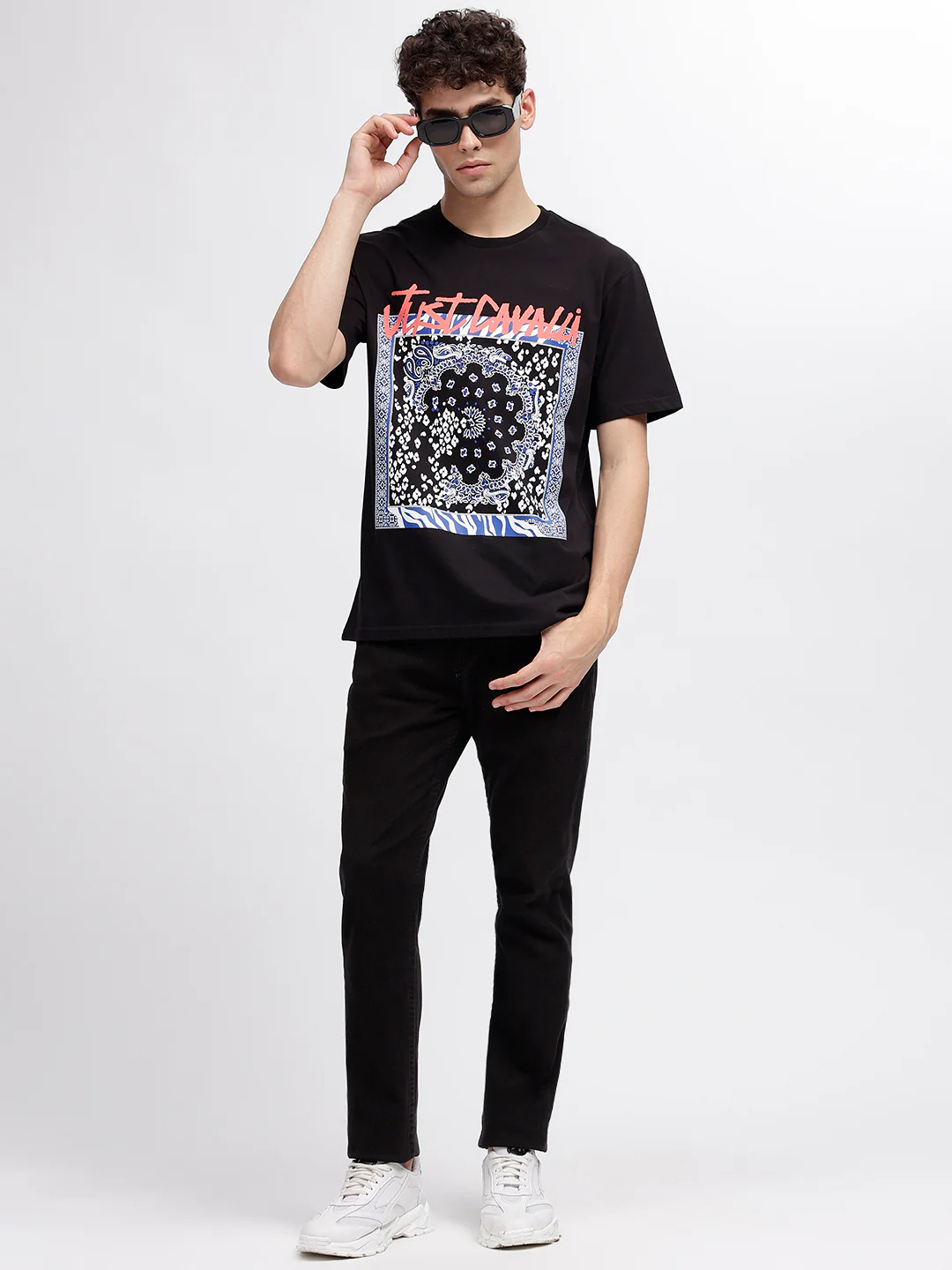 Just Cavalli Black Fashion Logo Regular Fit Tshirt - Image 5