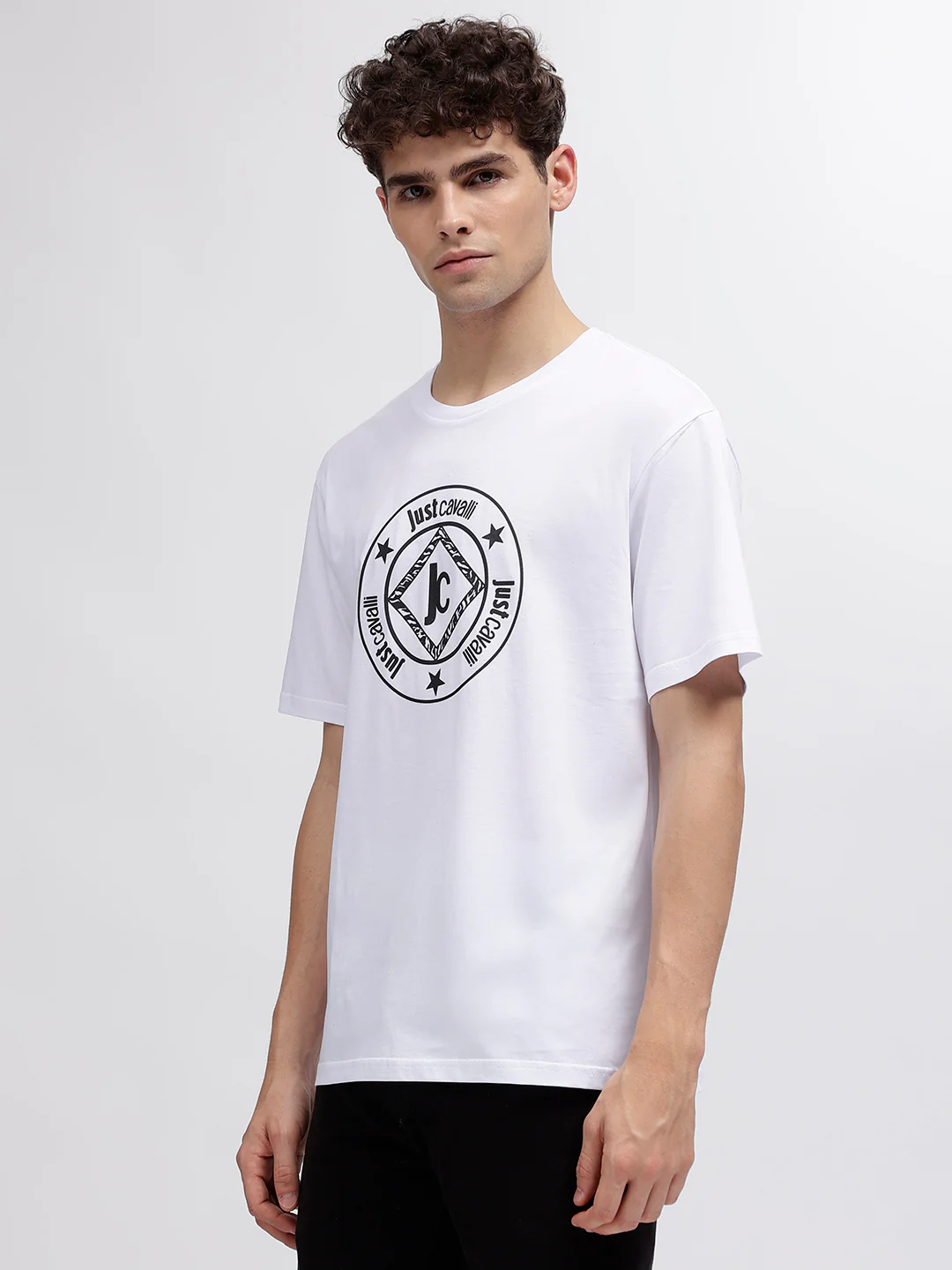 Just Cavalli White Fashion Logo Regular Fit Tshirt - Image 3