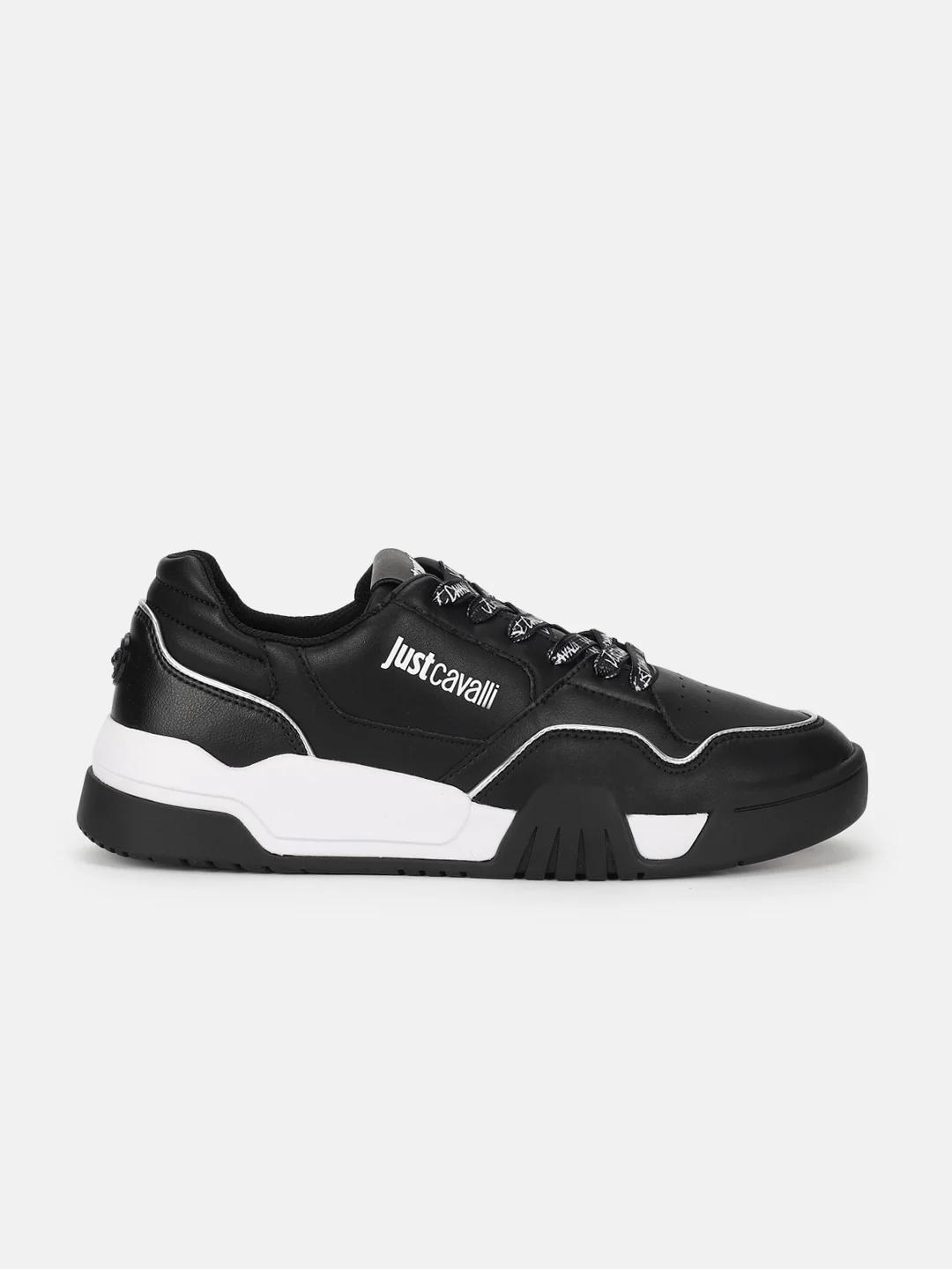 Just Cavalli Men Black Solid Lace-up Sneakers - Image 6