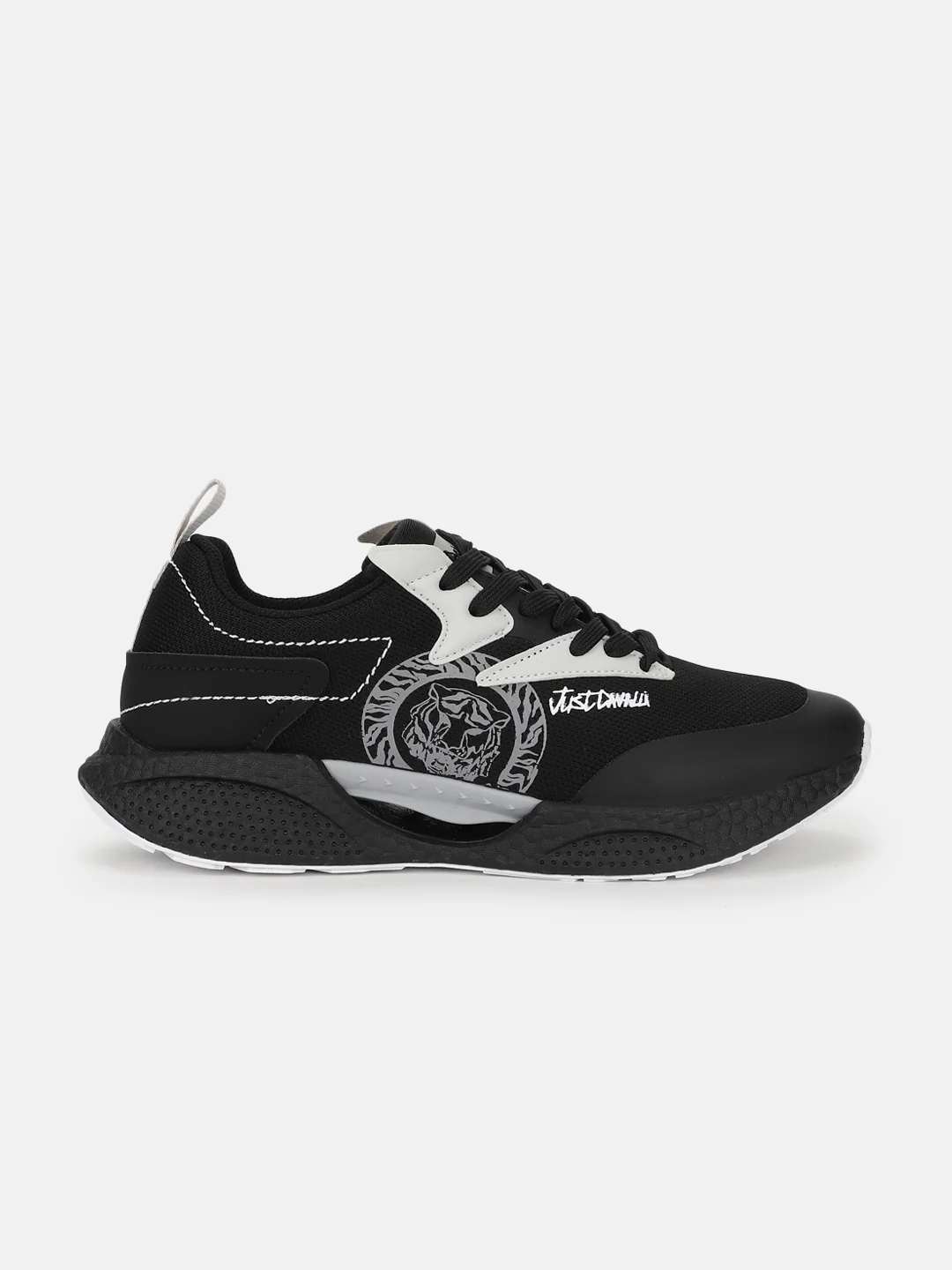 Just Cavalli Men Black Printed Lace-up Sneakers - Image 6