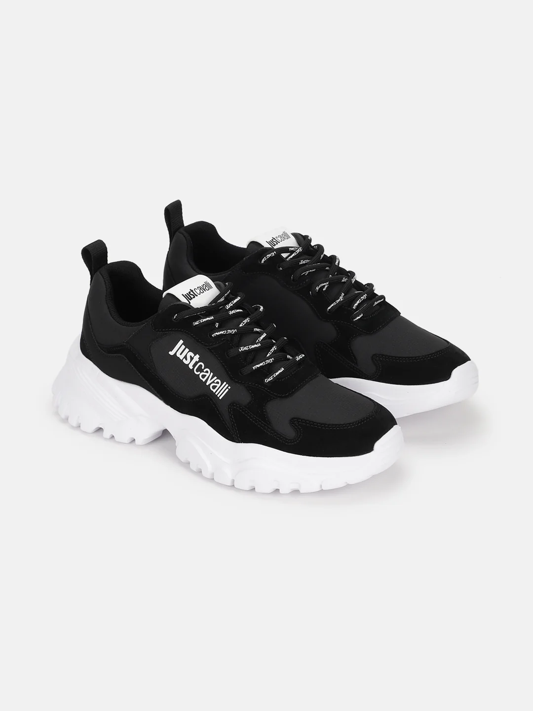 Just Cavalli Men Black Solid Lace-up Sneakers - Image 5
