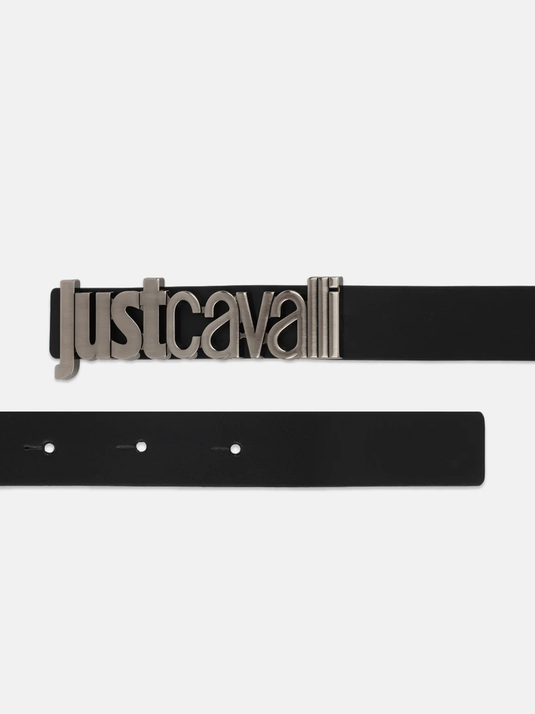 Just Cavalli Men Black Solid Push Pin Buckle Belt - Image 3