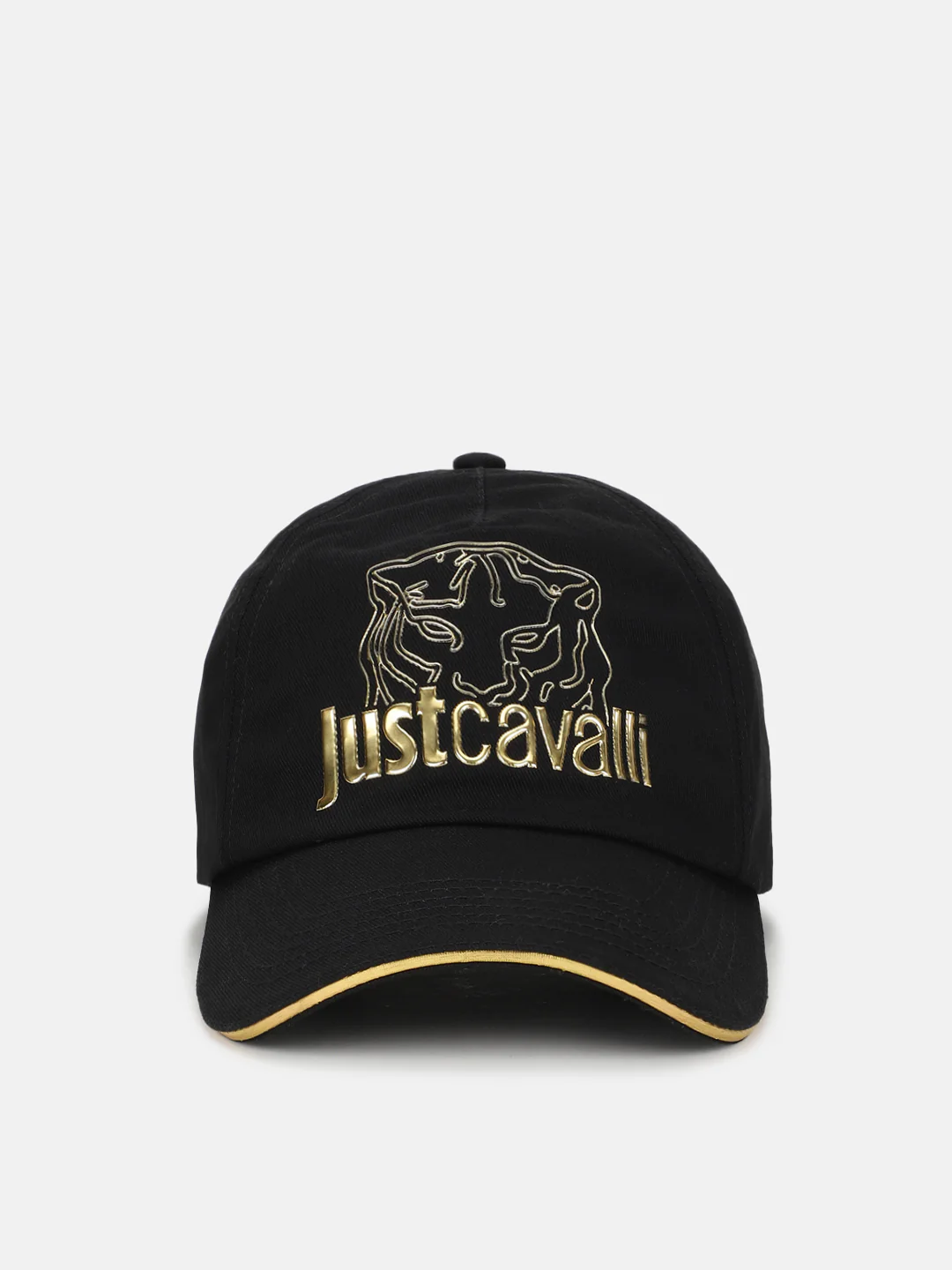 Just Cavalli Men Black Brand Logo Printed Baseball Caps