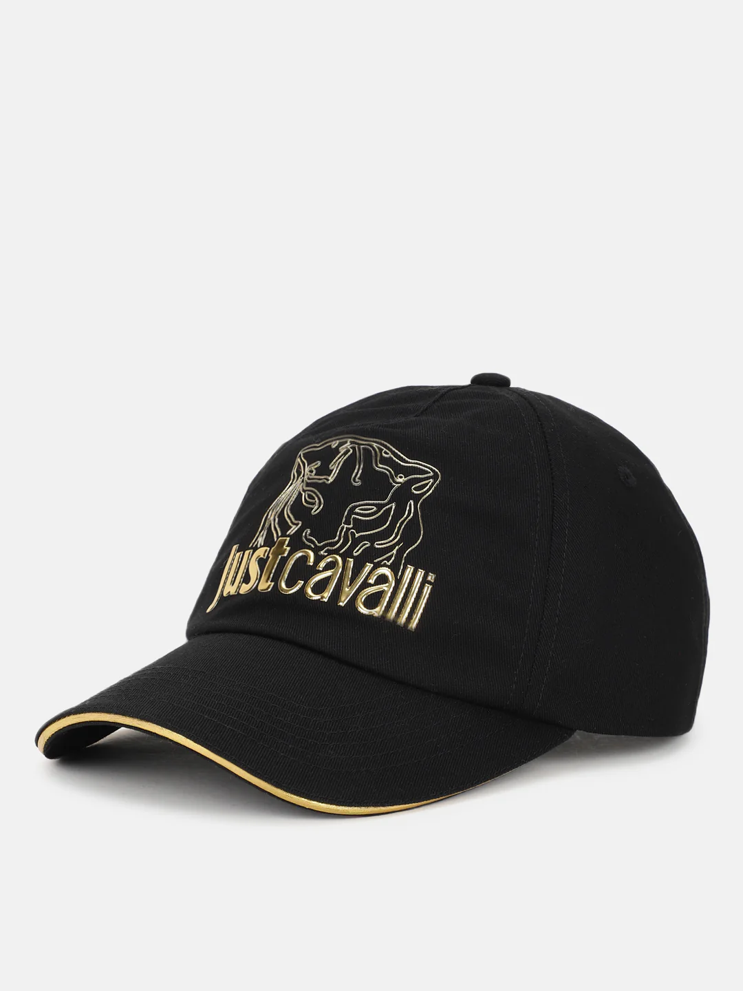 Just Cavalli Men Black Brand Logo Printed Baseball Caps - Image 3