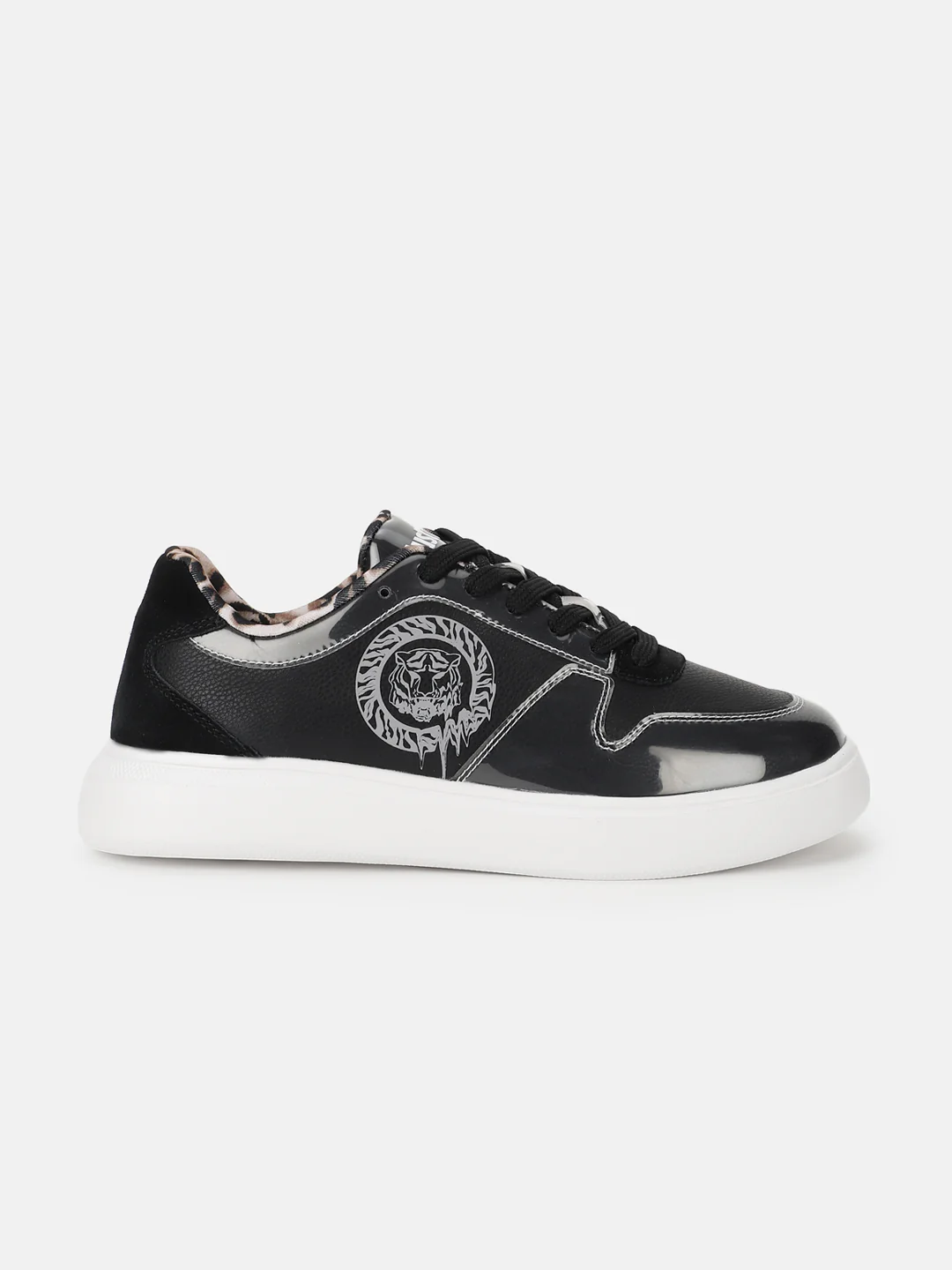 Just Cavalli Women Black Solid Lace-up Sneakers - Image 6