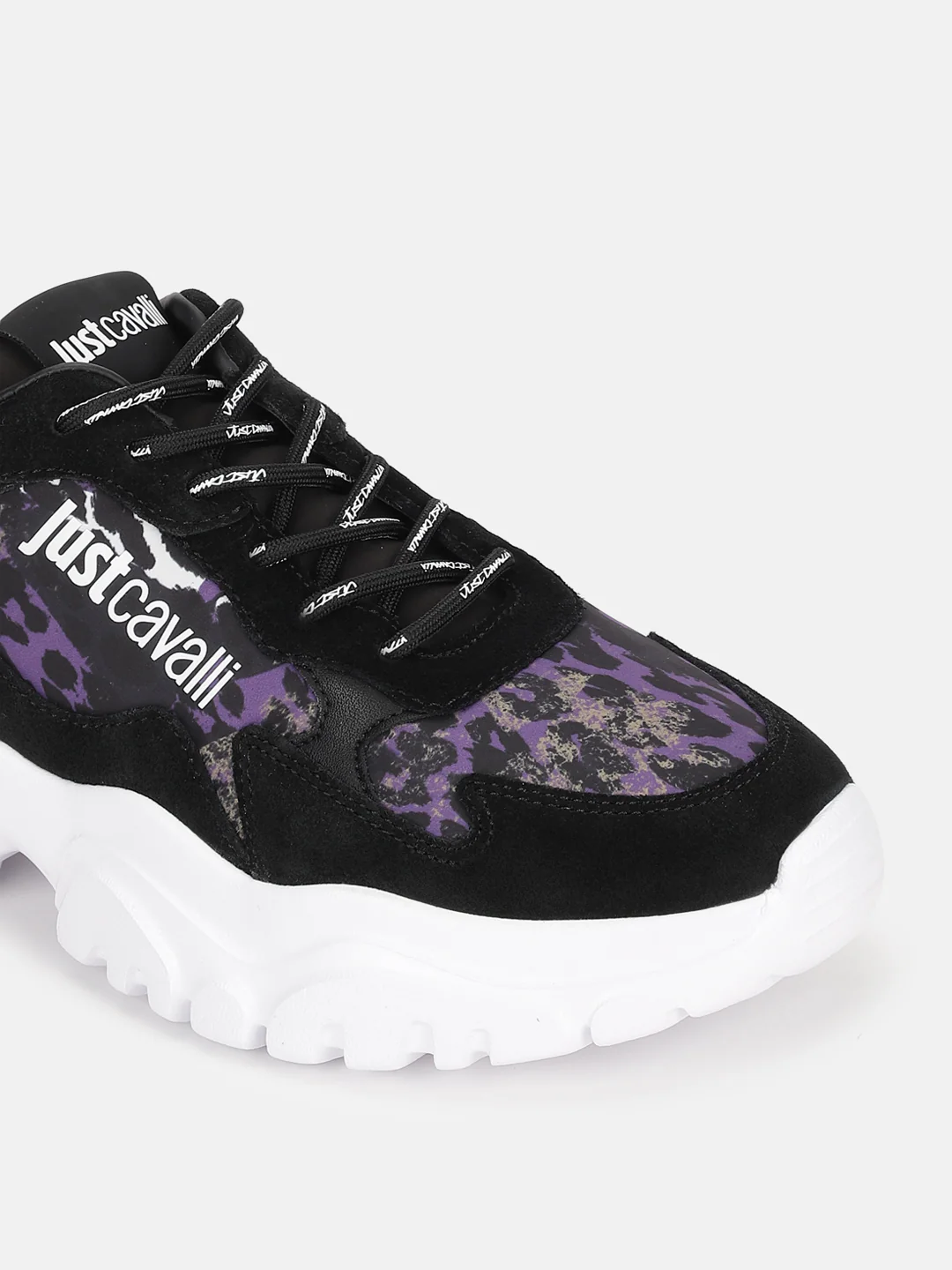 Just Cavalli Women Multi Color Printed Lace-up Sneakers - Image 4