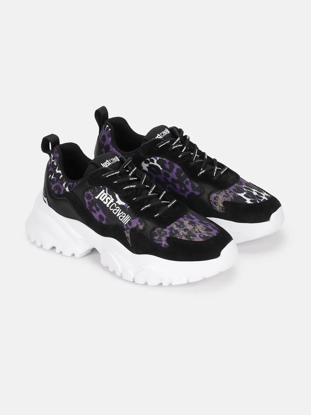 Just Cavalli Women Multi Color Printed Lace-up Sneakers - Image 5