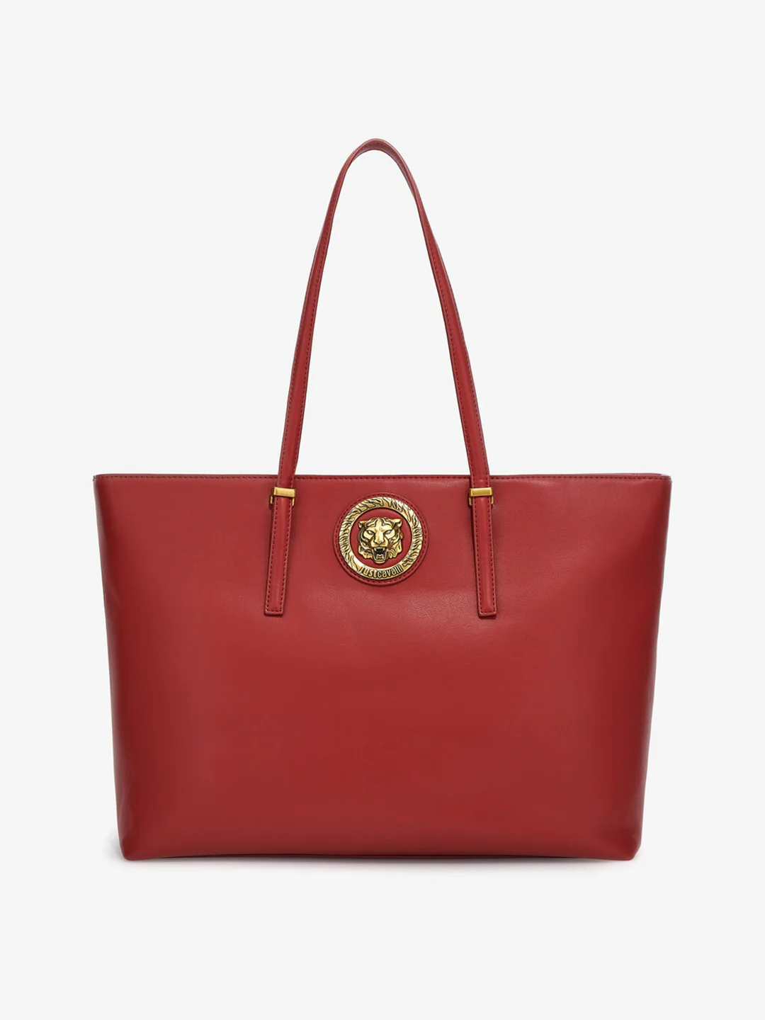 Just Cavalli Women Red Solid Zipper Tote Bags