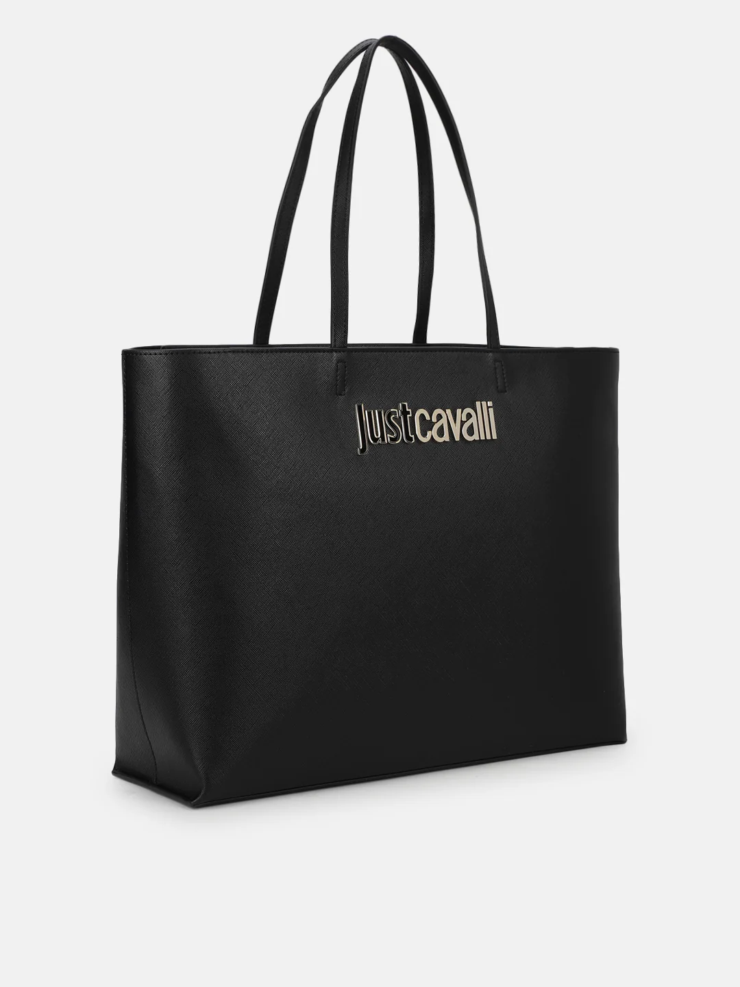 Just Cavalli Women Black Solid Textured Tote Bags - Image 3