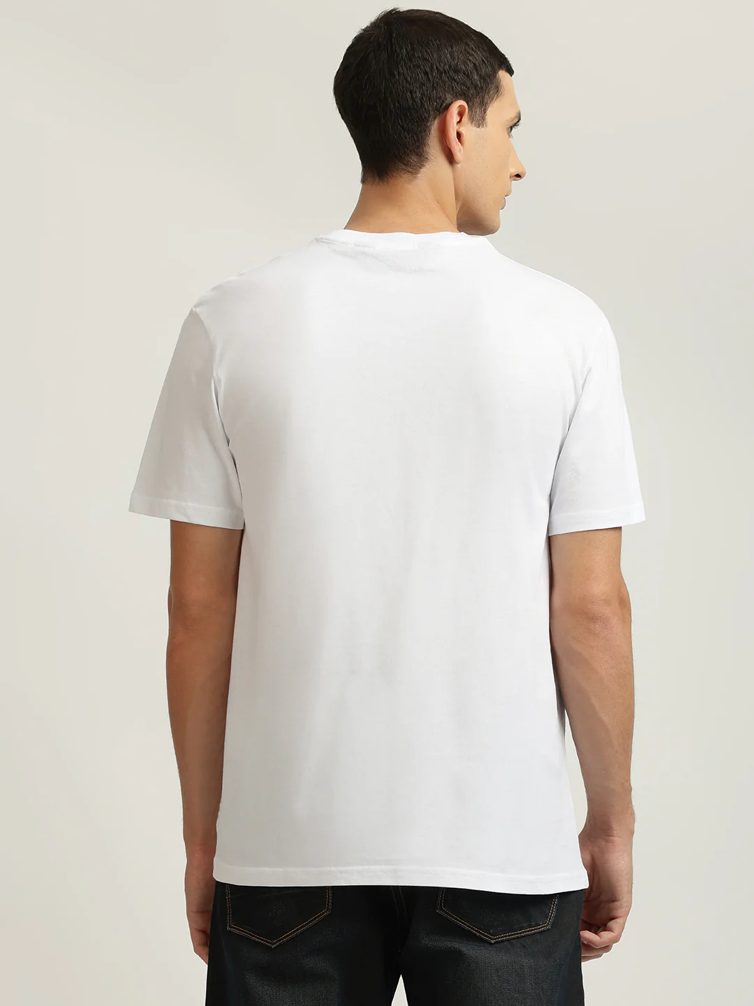 Just Cavalli Men White Printed Round Neck Short Sleeves Tshirt - Image 3