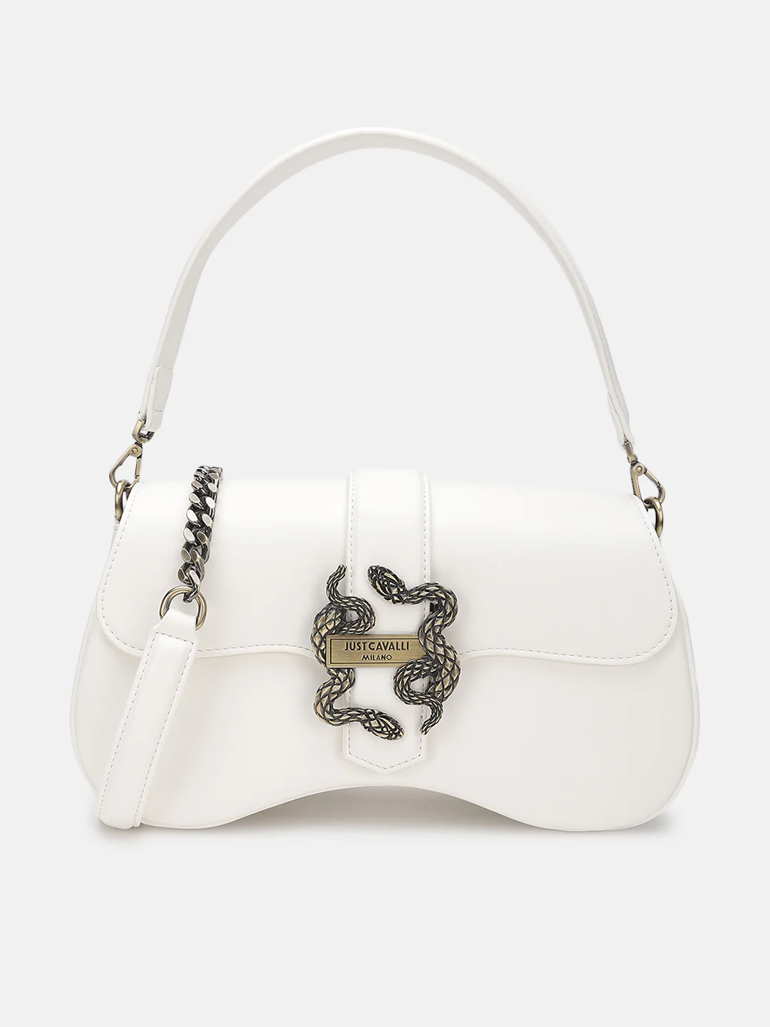 Just Cavalli Women White Solid Sling Bags