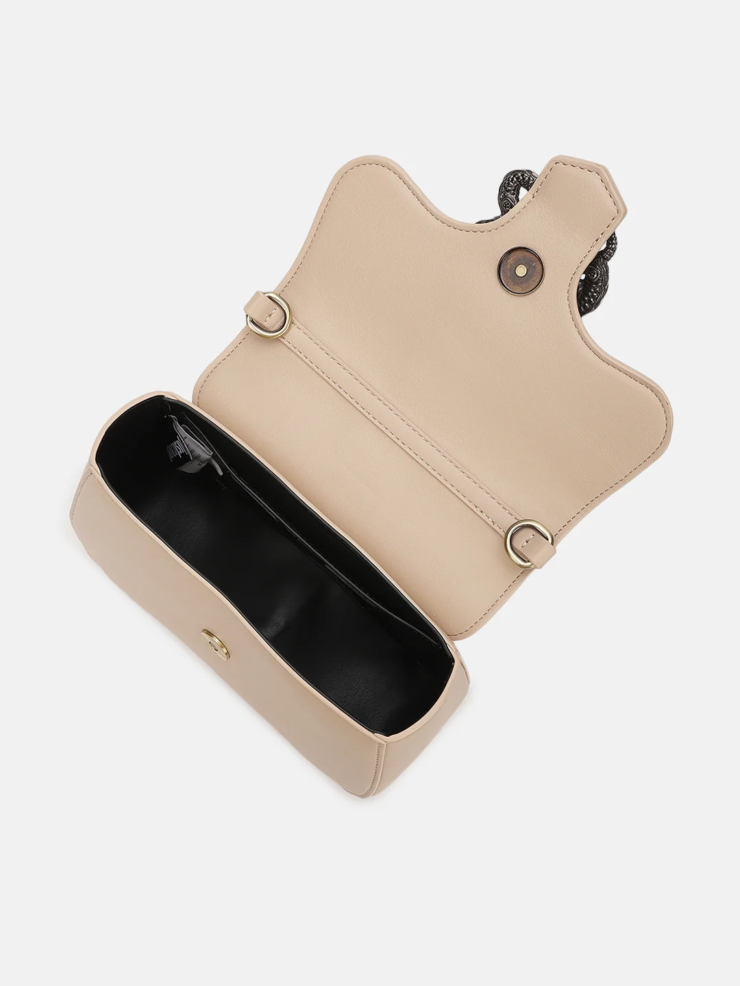 Just Cavalli Women Beige Solid Sling Bags - Image 3