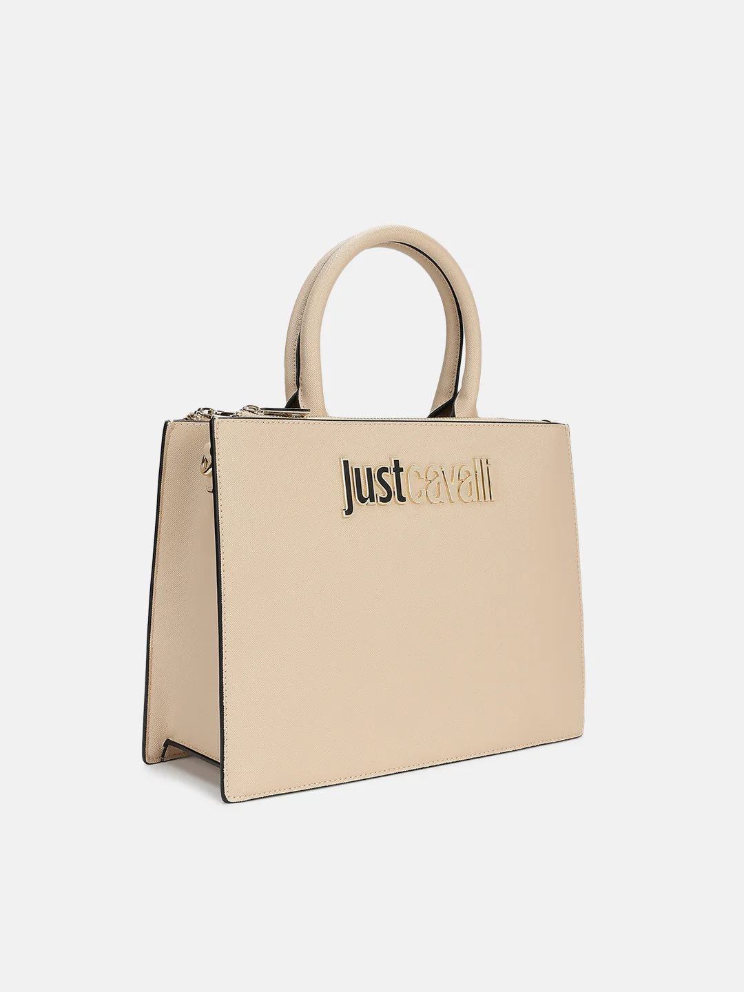 Just Cavalli Women Beige Solid Handheld Bags - Image 2