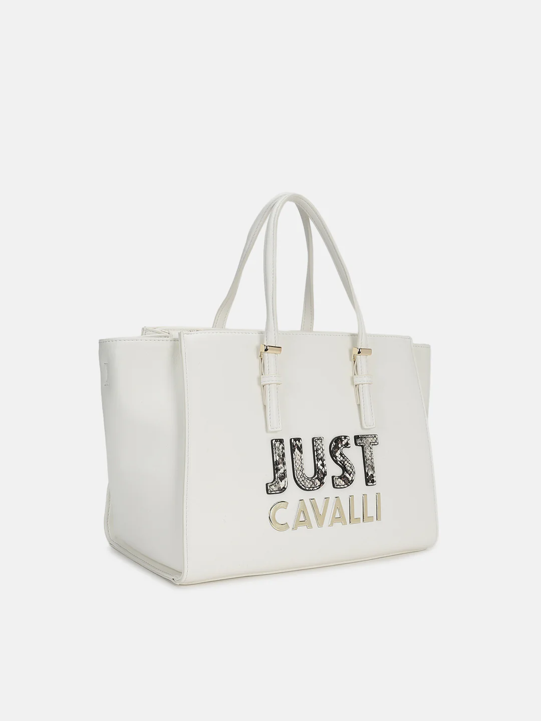 Just Cavalli Women White Solid Tote Bags - Image 2