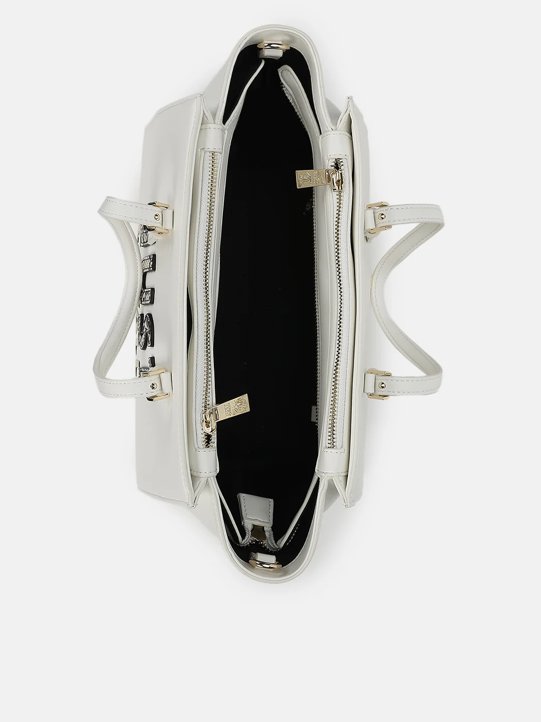 Just Cavalli Women White Solid Tote Bags - Image 4