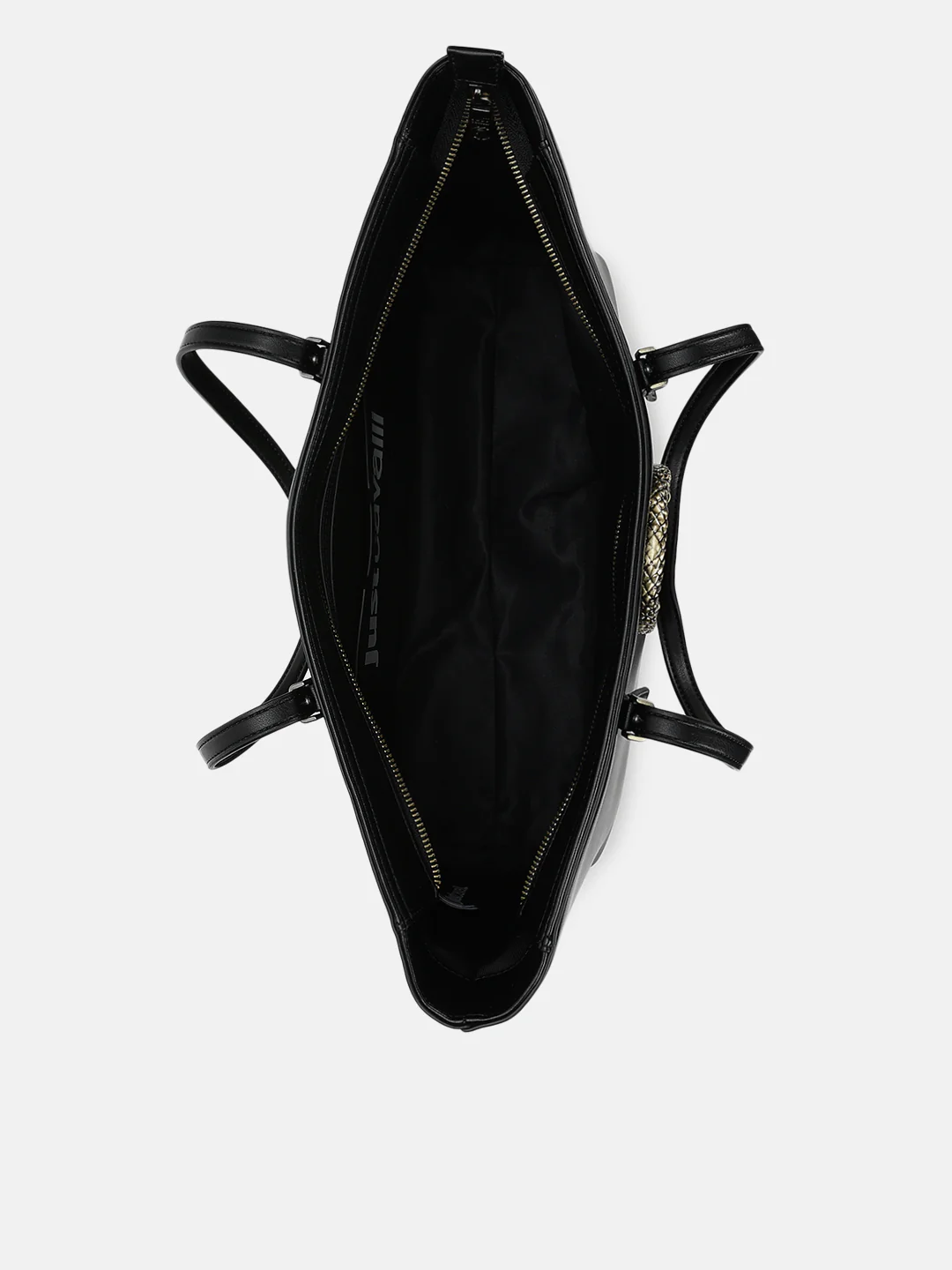 Just Cavalli Women Black Solid Tote Bags - Image 4