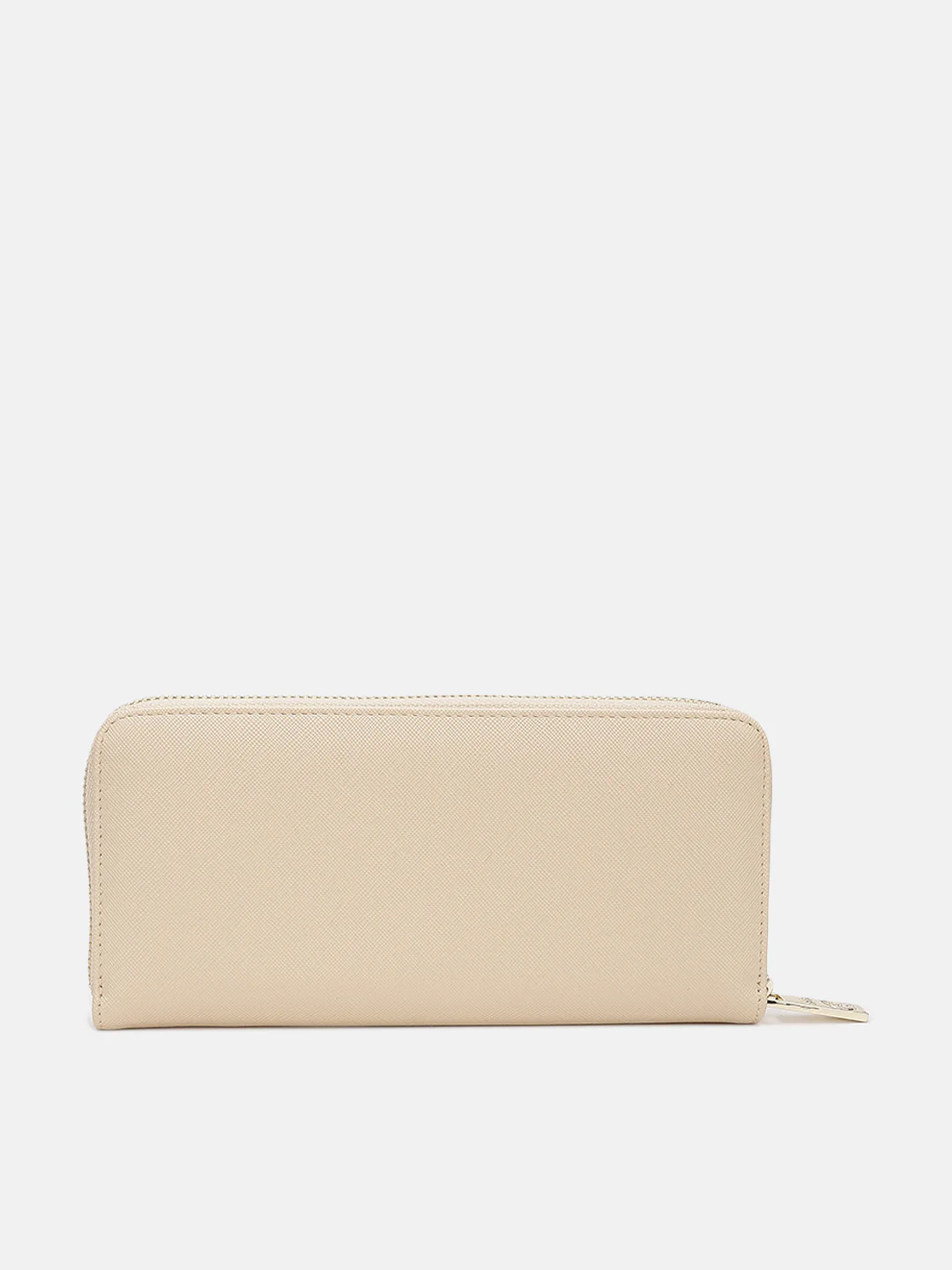 Just Cavalli Women Beige Solid Zip Around Wallet - Image 2