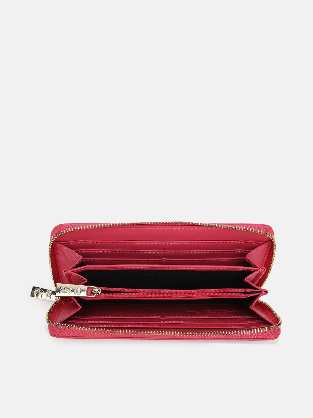 Just Cavalli Women Pink Solid Zip Around Wallet - Image 3