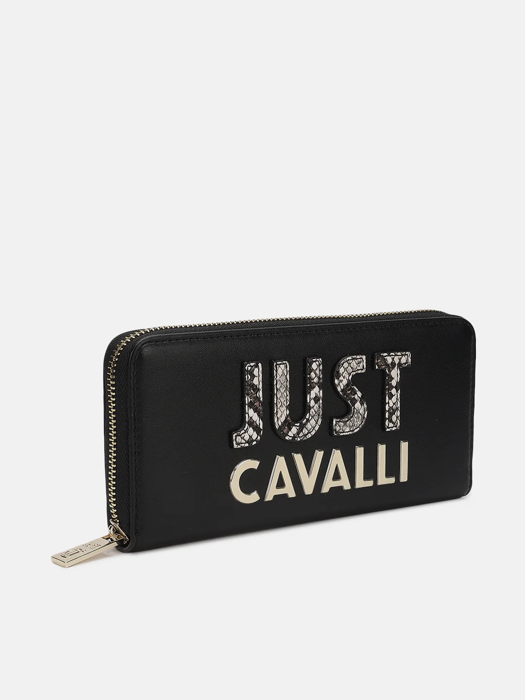 Just Cavalli Women Black Solid Zip Around Wallet - Image 5