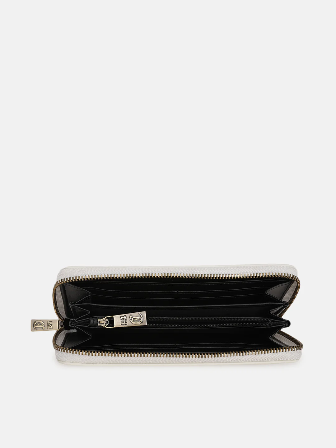 Just Cavalli Women White Solid Zip Around Wallet - Image 3