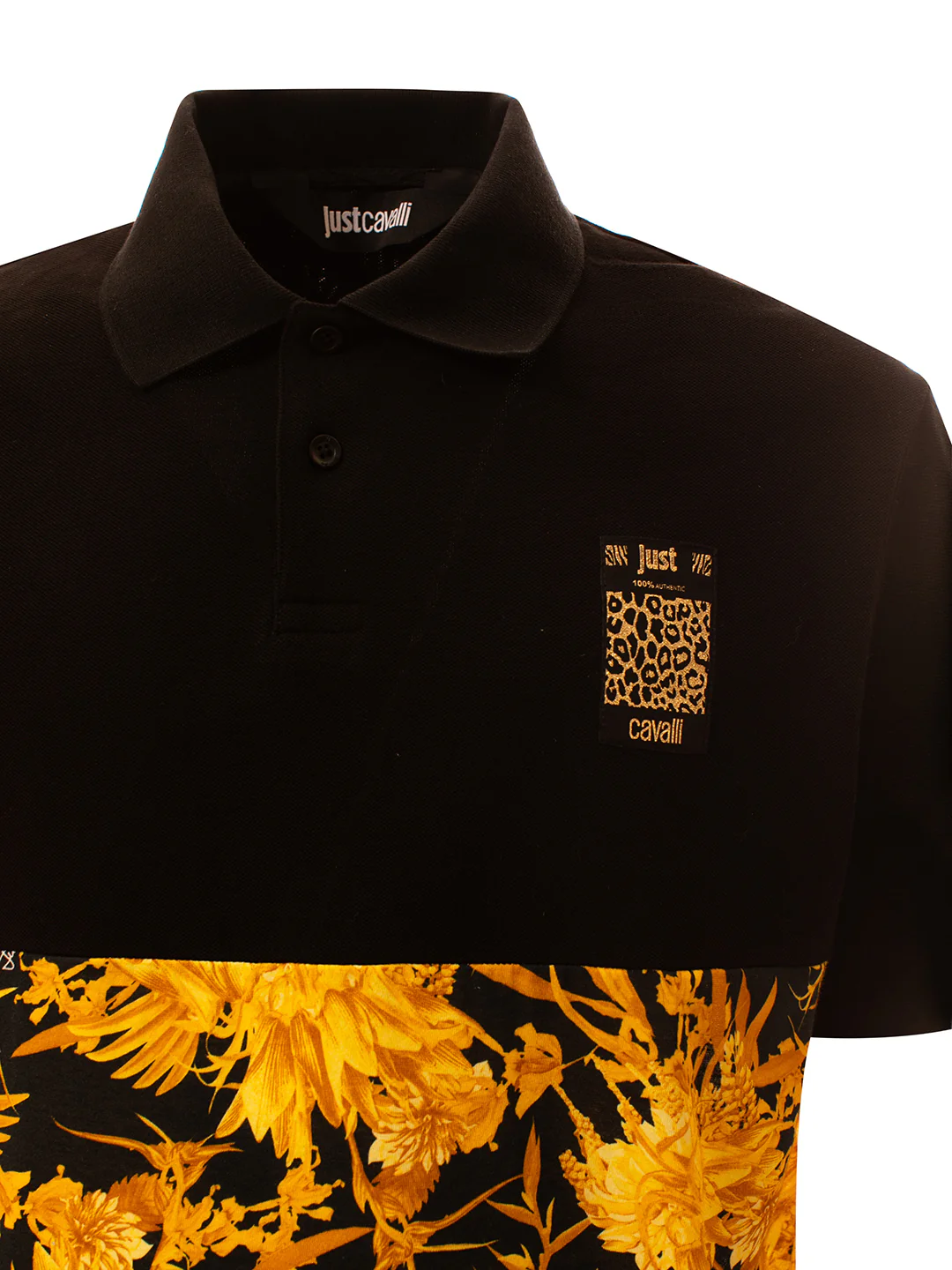 Just Cavalli Multi Floral Slim Fit Polo Tshirt - Image 3