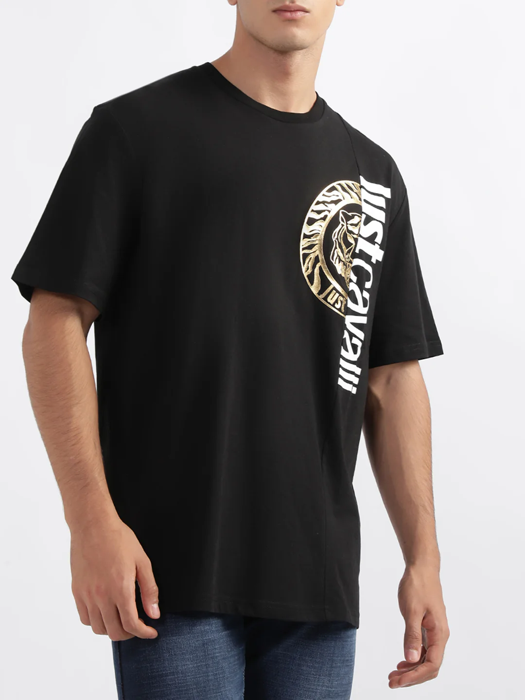 Just Cavalli Black Fashion Logo Slim Fit Tshirt - Image 2