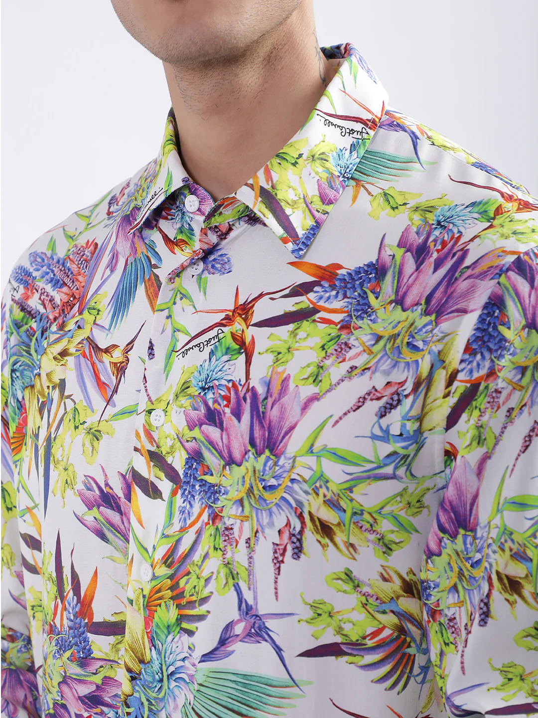 Just Cavalli Men Multi Printed Collar Shirt - Image 8