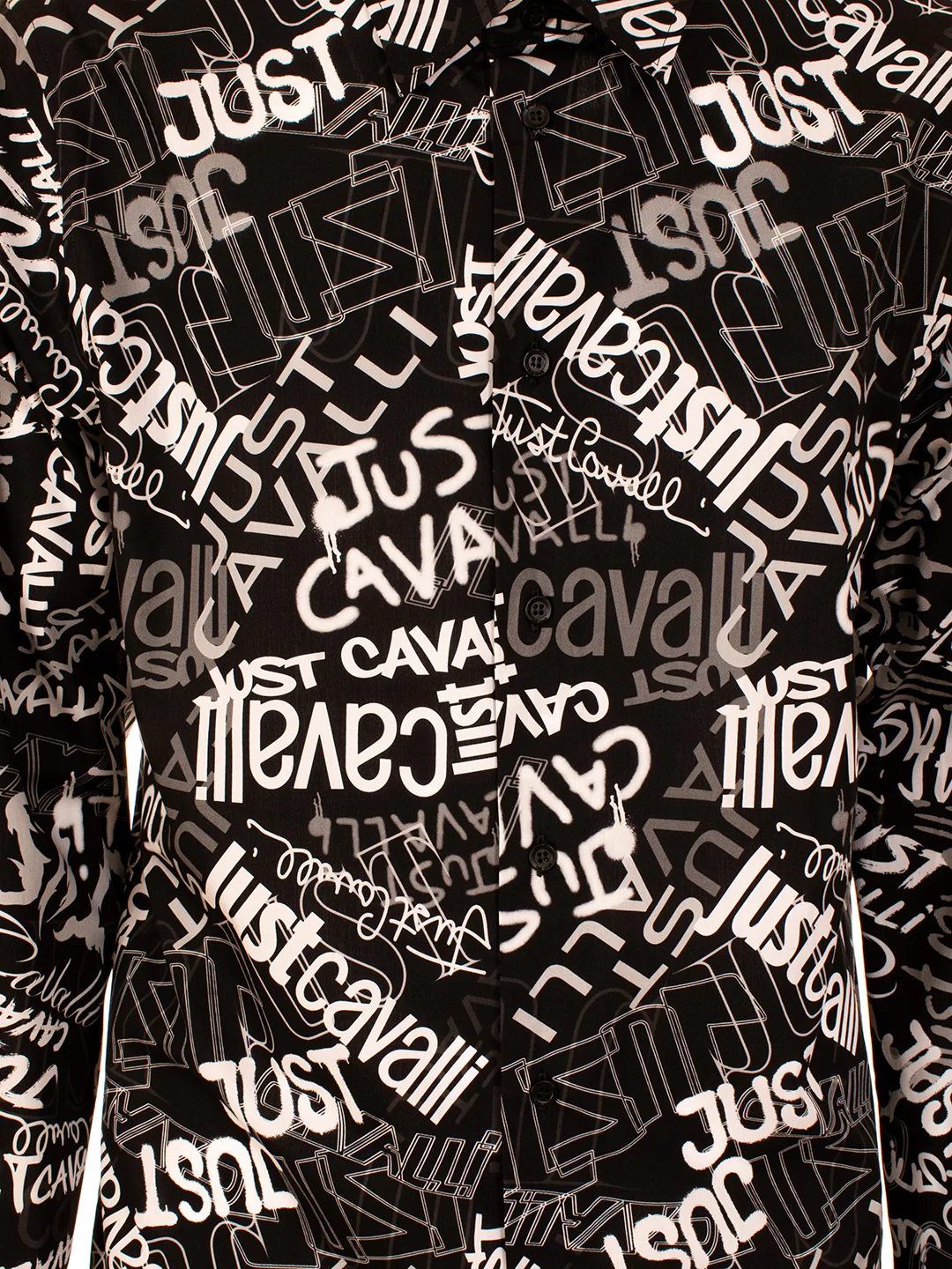 Just Cavalli Black Logo Slim Fit Shirt - Image 3