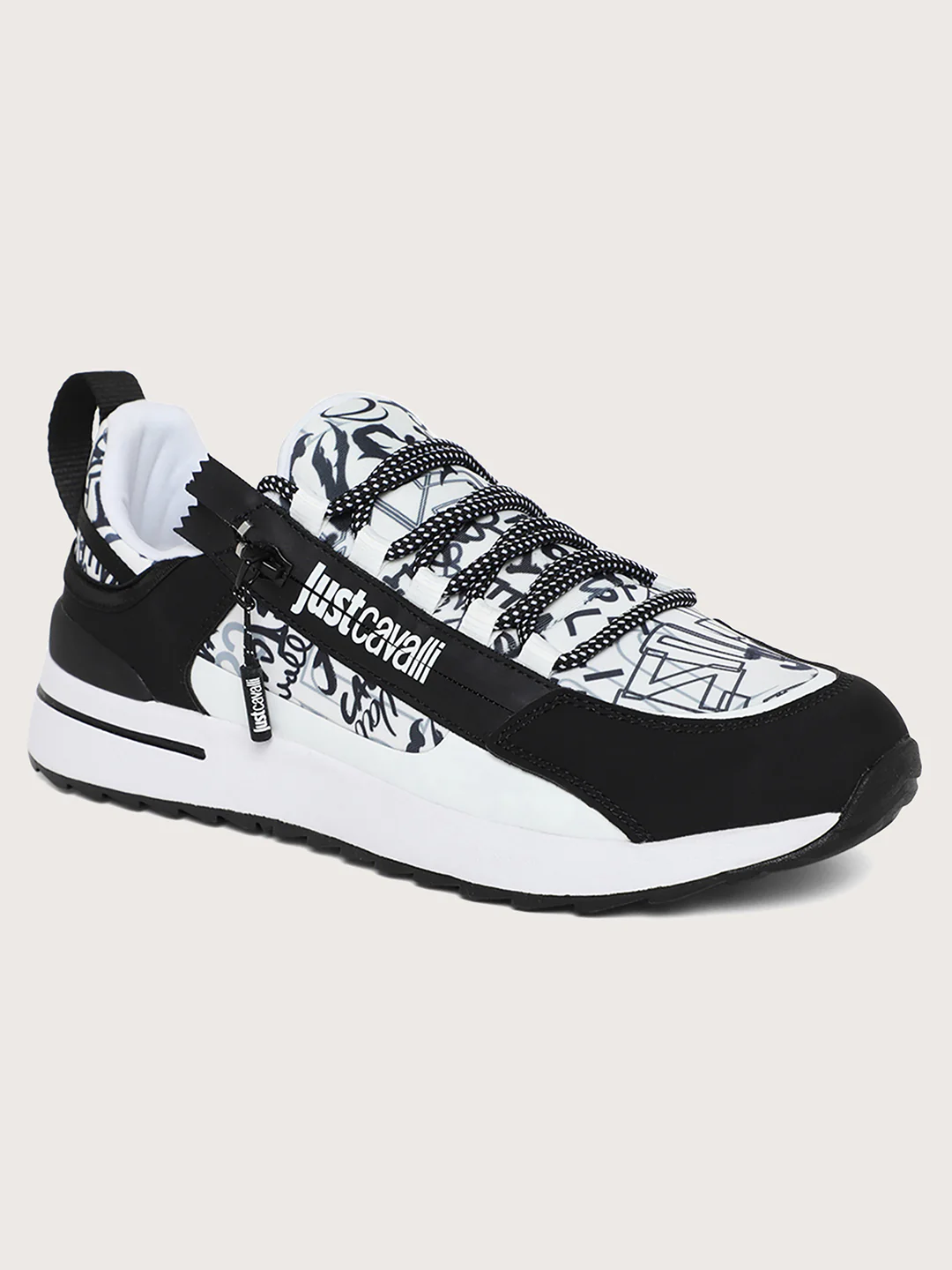 Just Cavalli Men Black & White Sneakers - Image 2