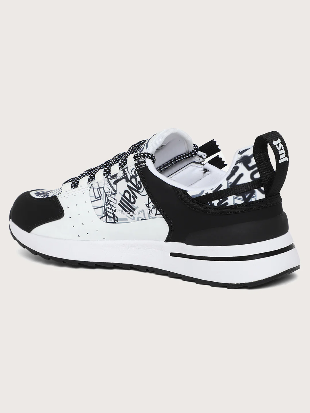 Just Cavalli Men Black & White Sneakers - Image 3