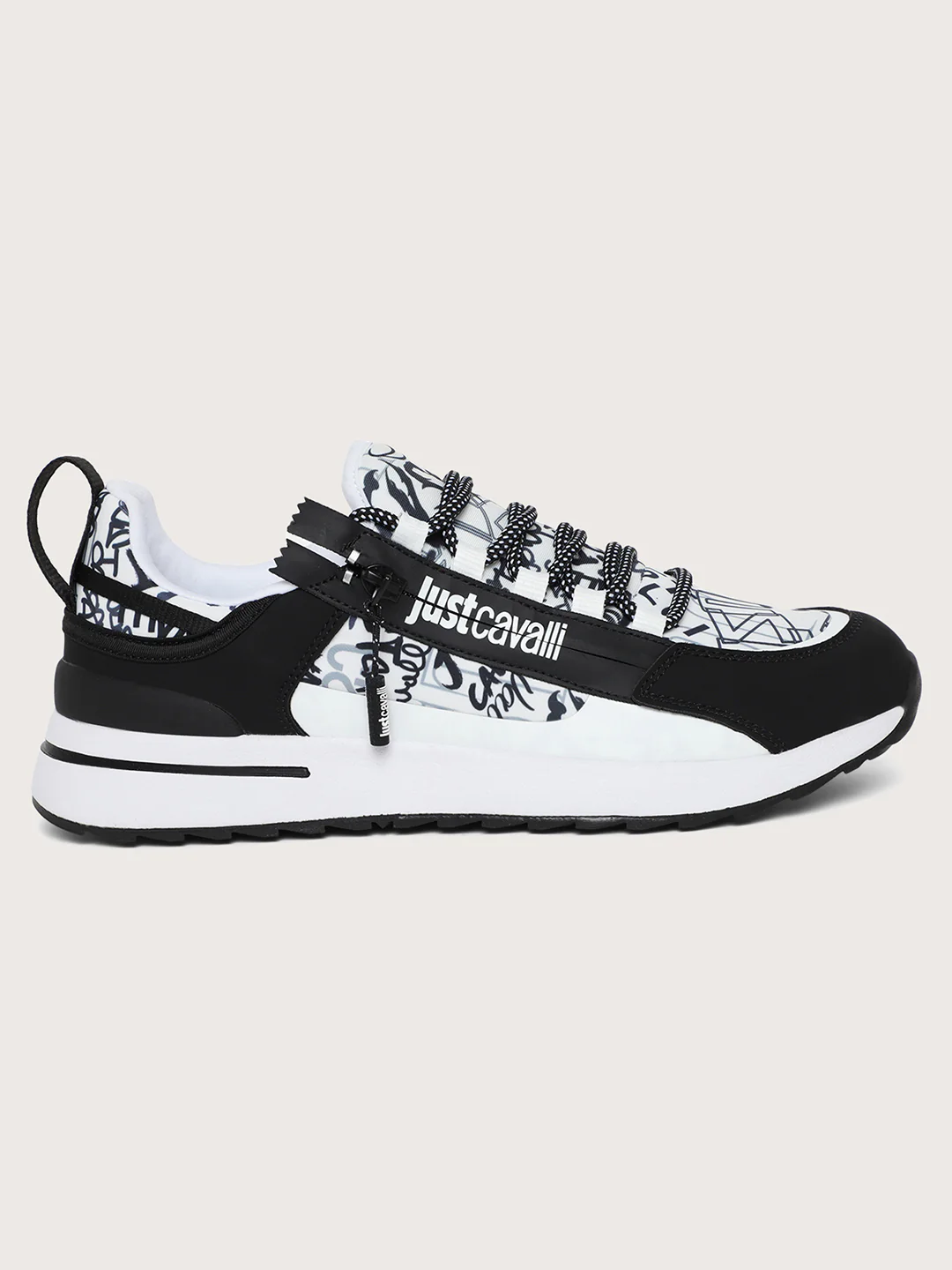 Just Cavalli Men Black & White Sneakers - Image 4