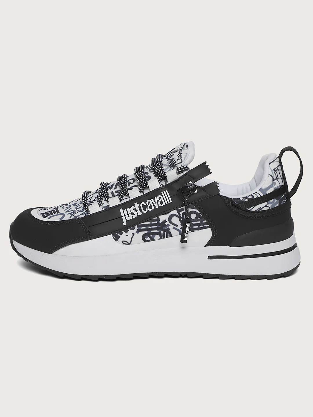 Just Cavalli Men Black & White Sneakers - Image 5