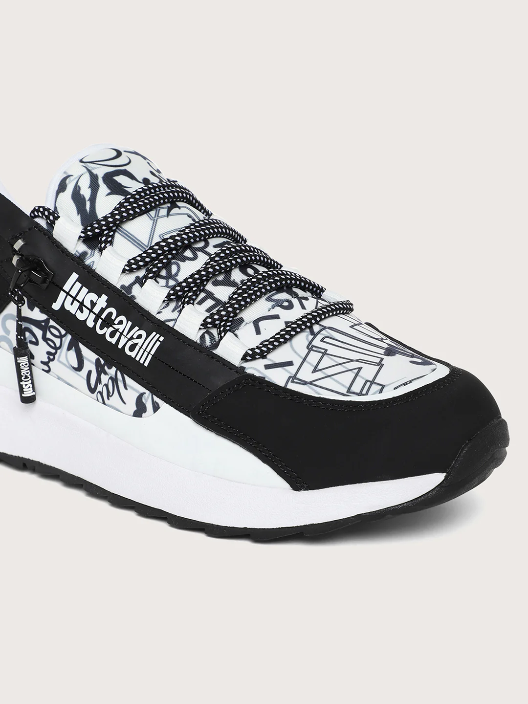 Just Cavalli Men Black & White Sneakers - Image 8