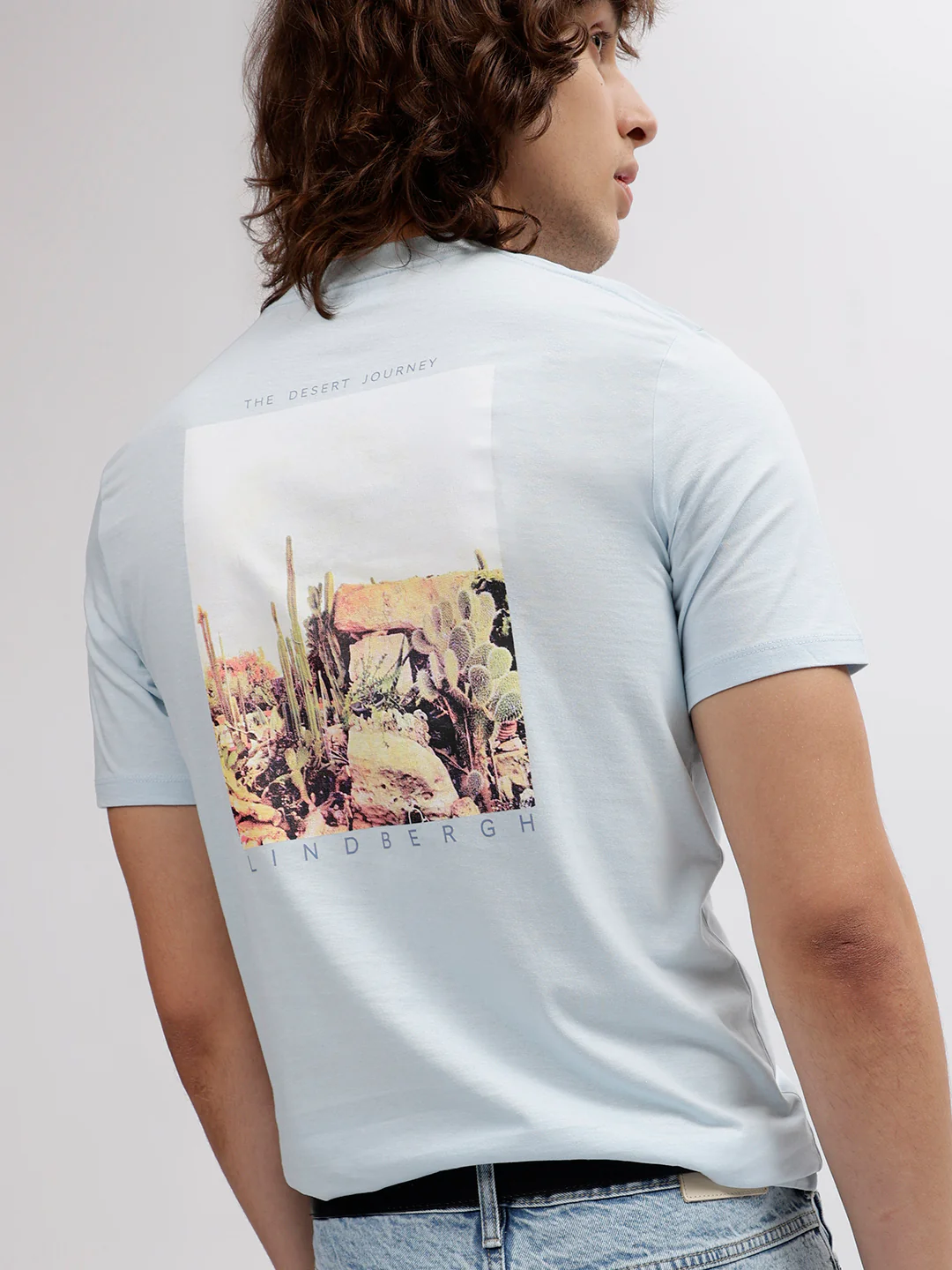 Lindbergh Men Blue Solid Round Neck Short Sleeves Tshirt - Image 6