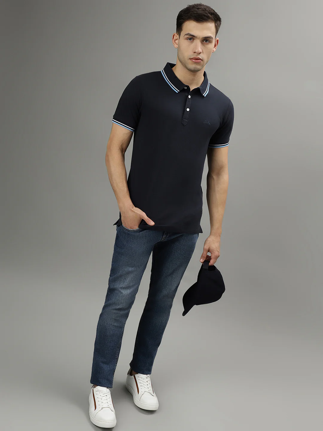 Lindbergh Blue Fashion Regular Fit Polo Tshirt - Image 4