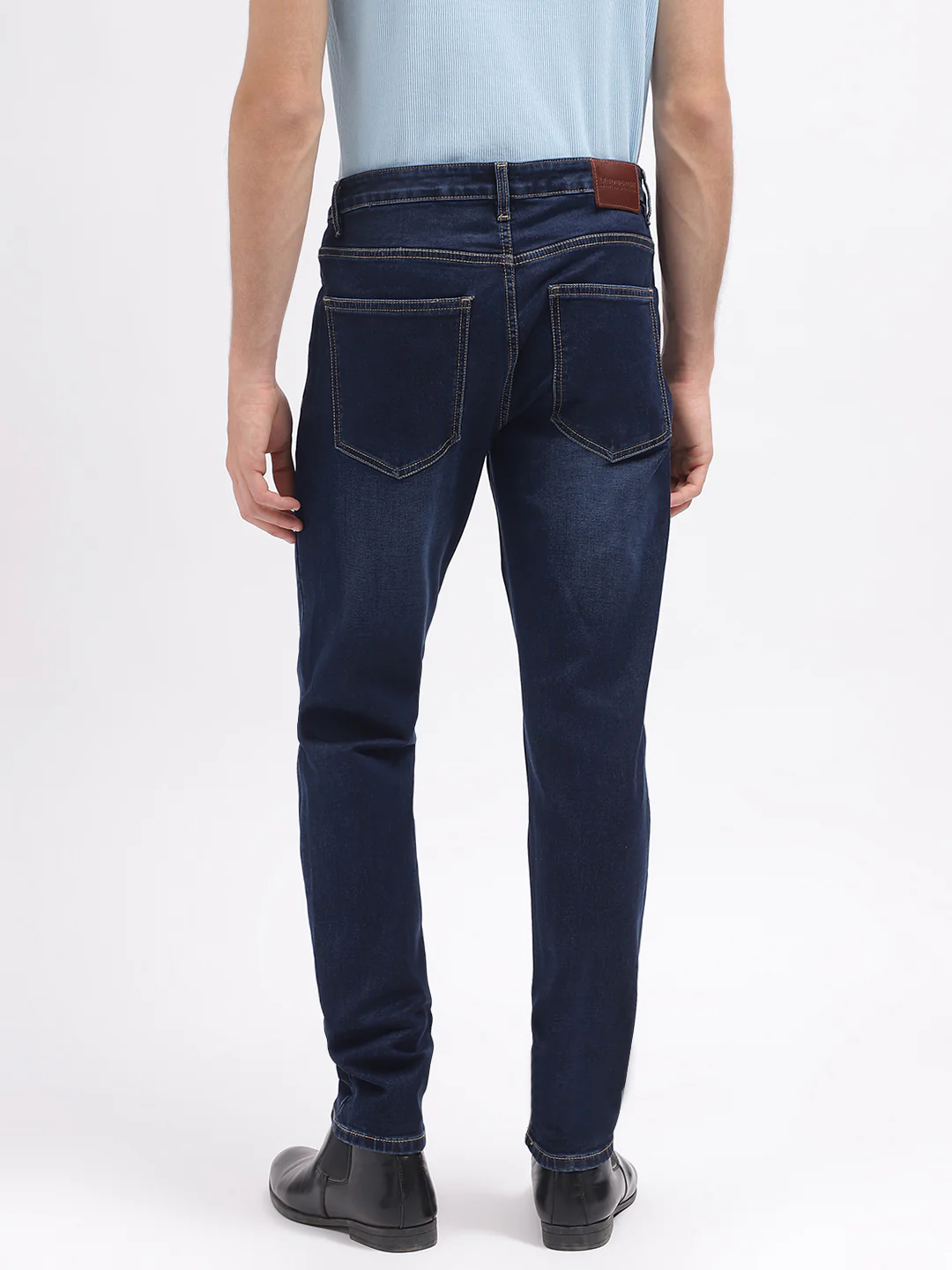 Lindbergh Men Blue Solid Slim Fit Mid-Rise Jeans - Image 3