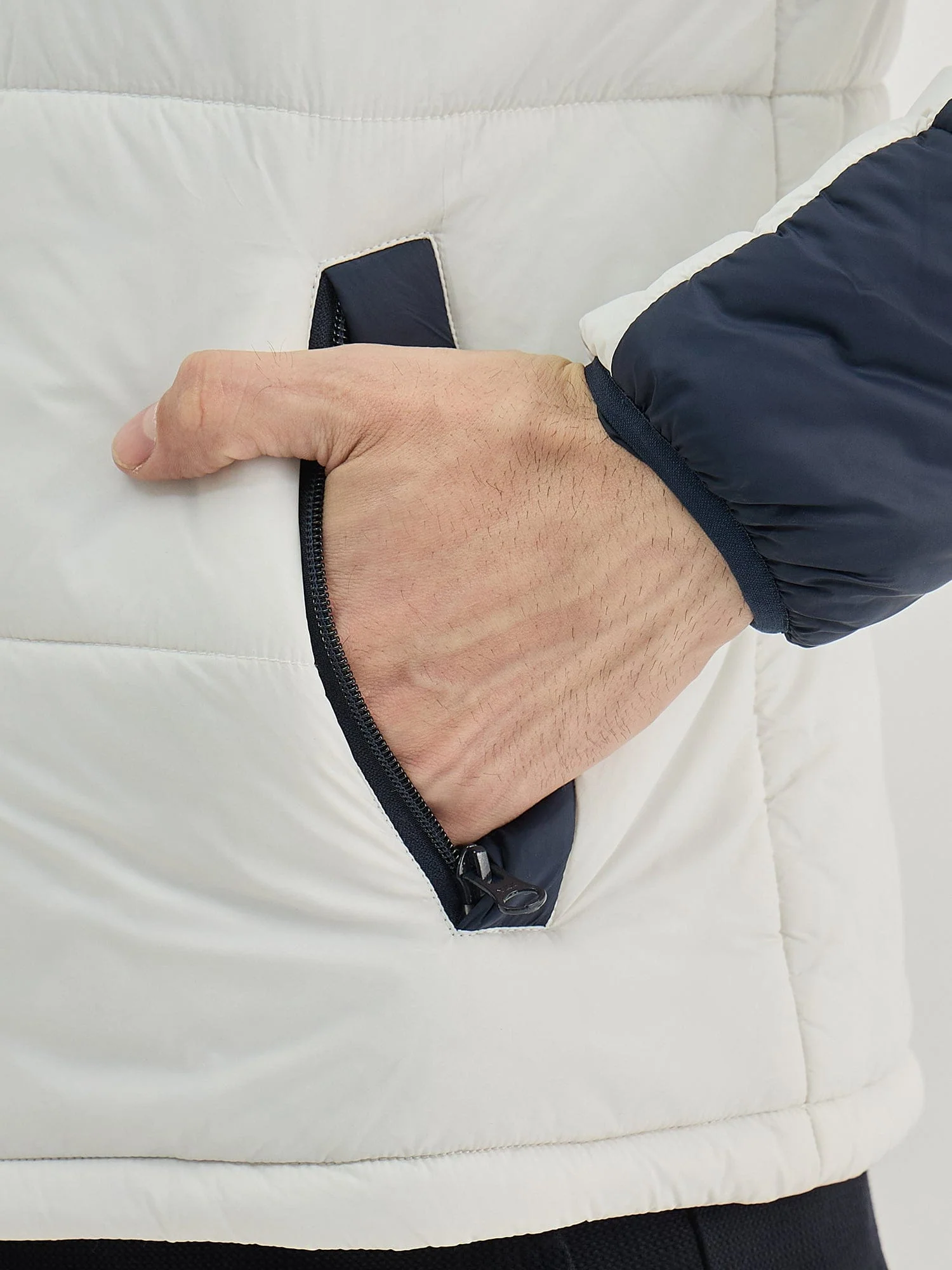 Lindbergh Men White Colour Blocked Stand Collar Jacket - Image 6