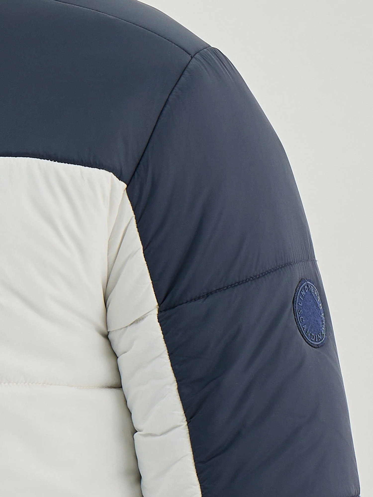 Lindbergh Men White Colour Blocked Stand Collar Jacket - Image 7