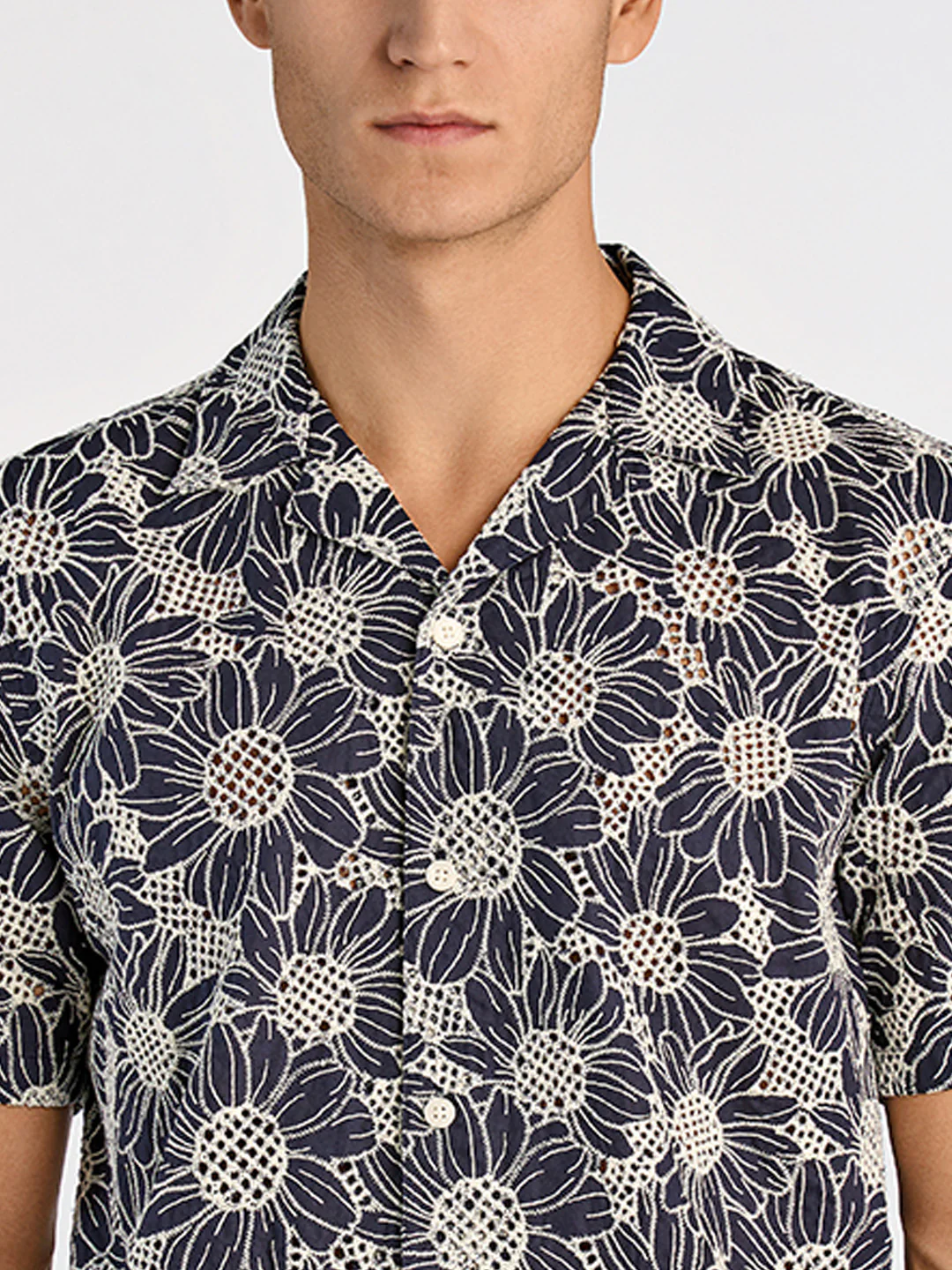 Lindbergh Men Blue Relaxed Fit Printed Shirt Collar Shirt - Image 3