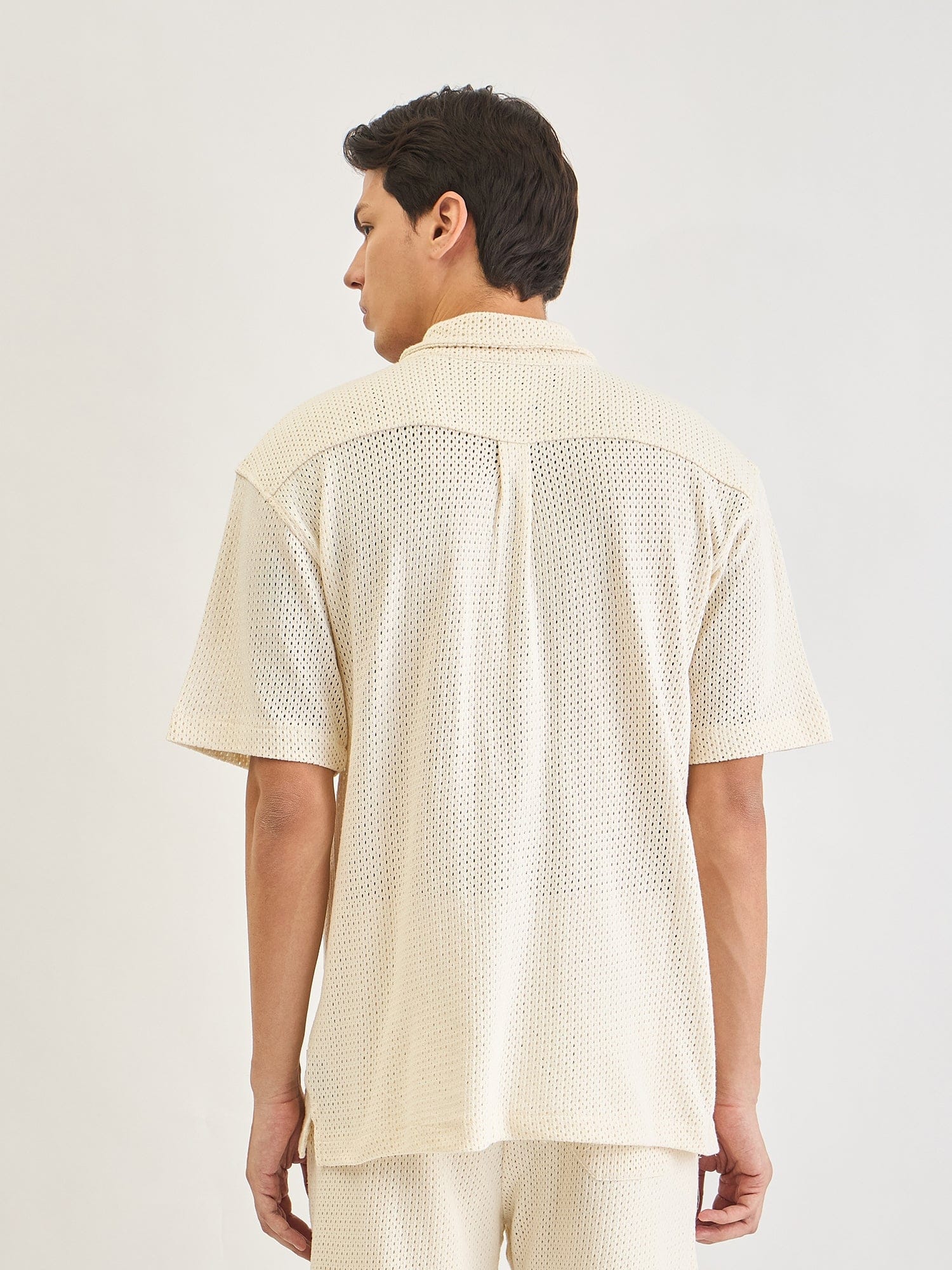 Lindbergh Men Cream Solid Collar Shirt - Image 5