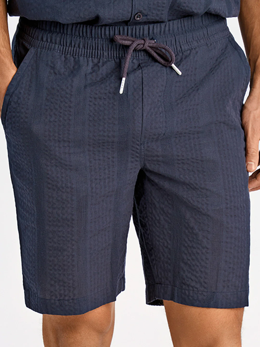 Lindbergh Men Blue Relaxed Fit Solid Shorts - Image 3