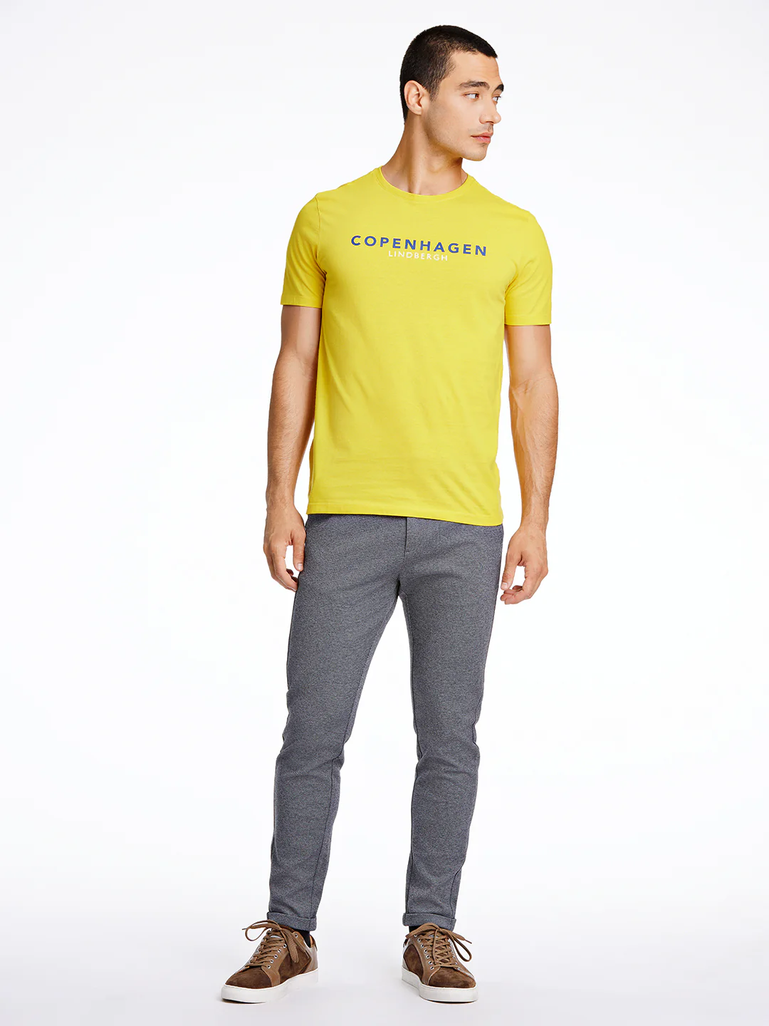 Lindbergh Men Grey Solid Slim Fit Trouser - Image 3