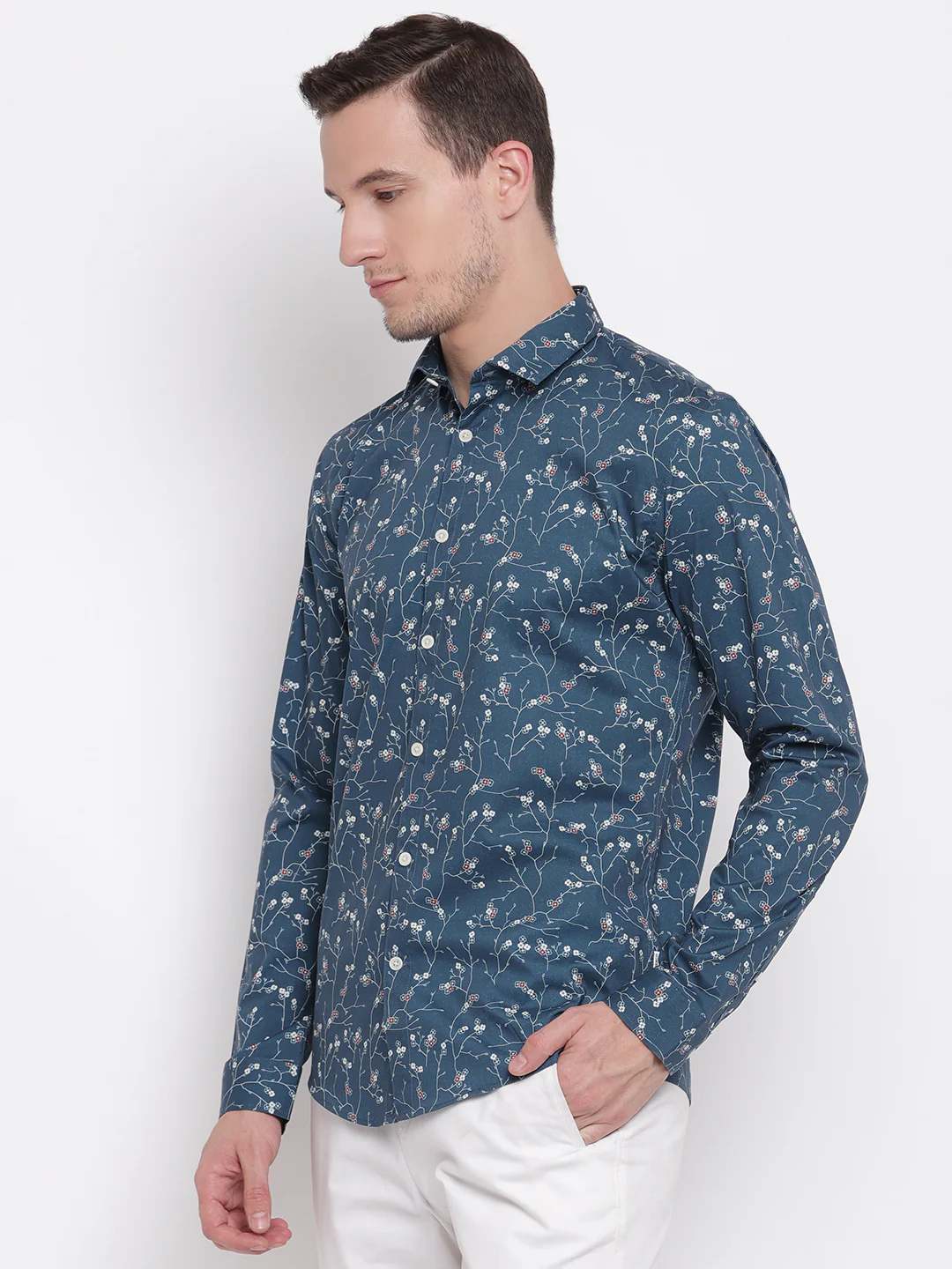 Lindbergh Blue Fashion Printed Slim Fit Shirt - Image 2
