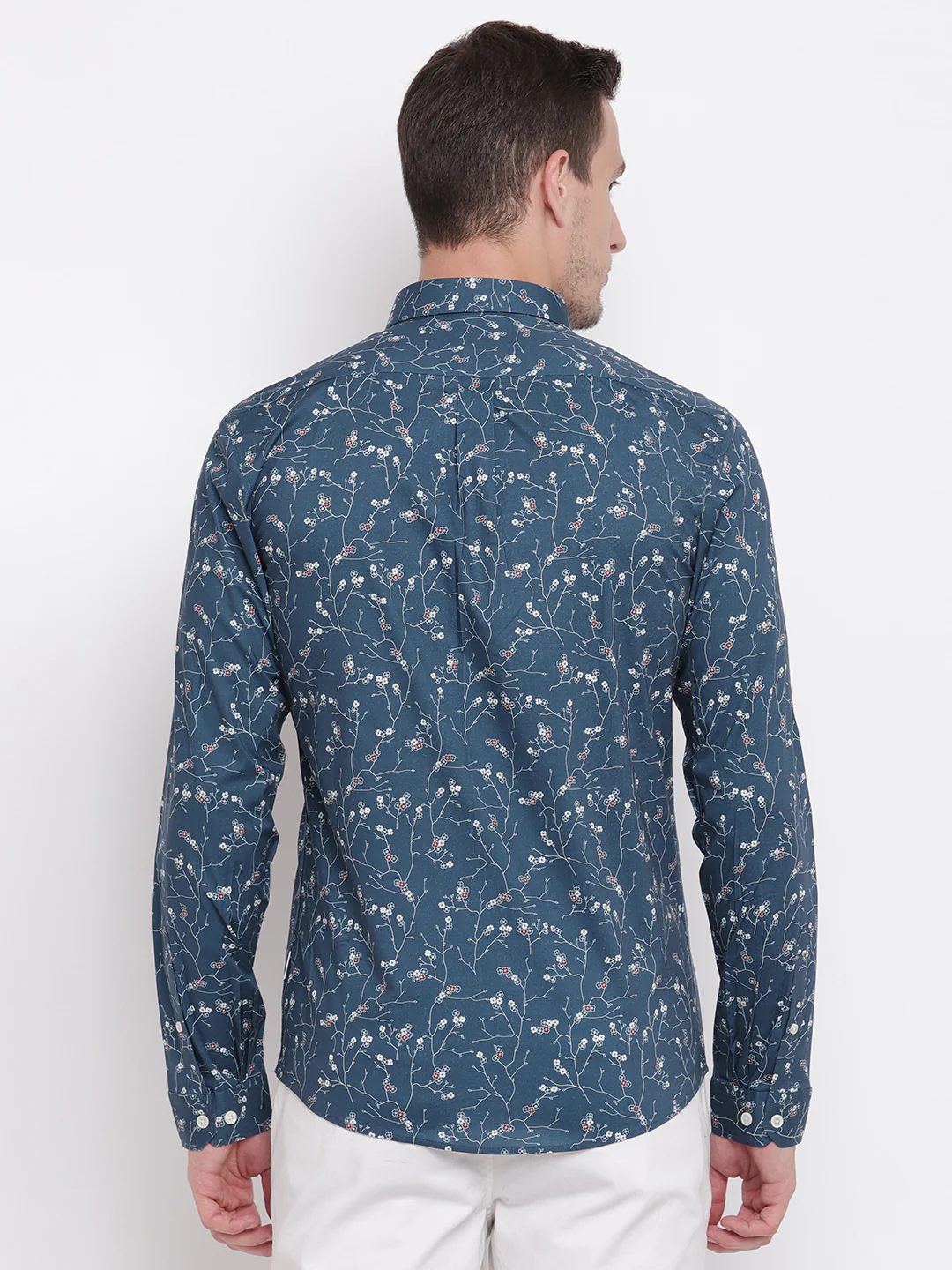Lindbergh Blue Fashion Printed Slim Fit Shirt - Image 4