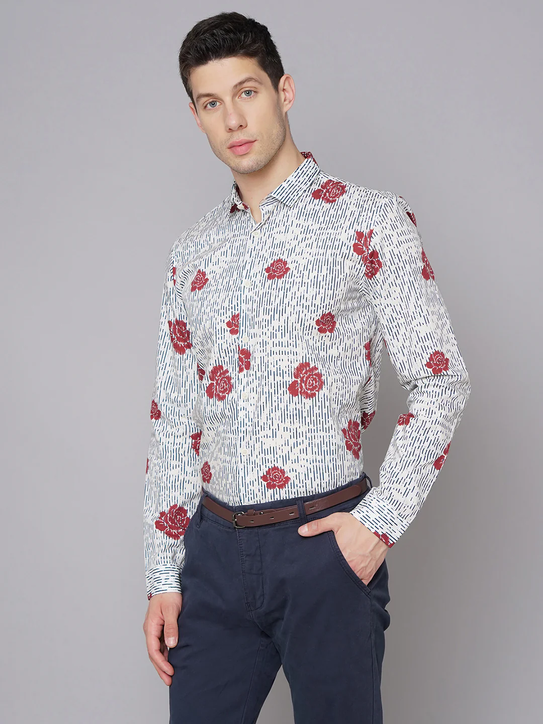 Lindbergh Men White Printed Collar Shirt - Image 2