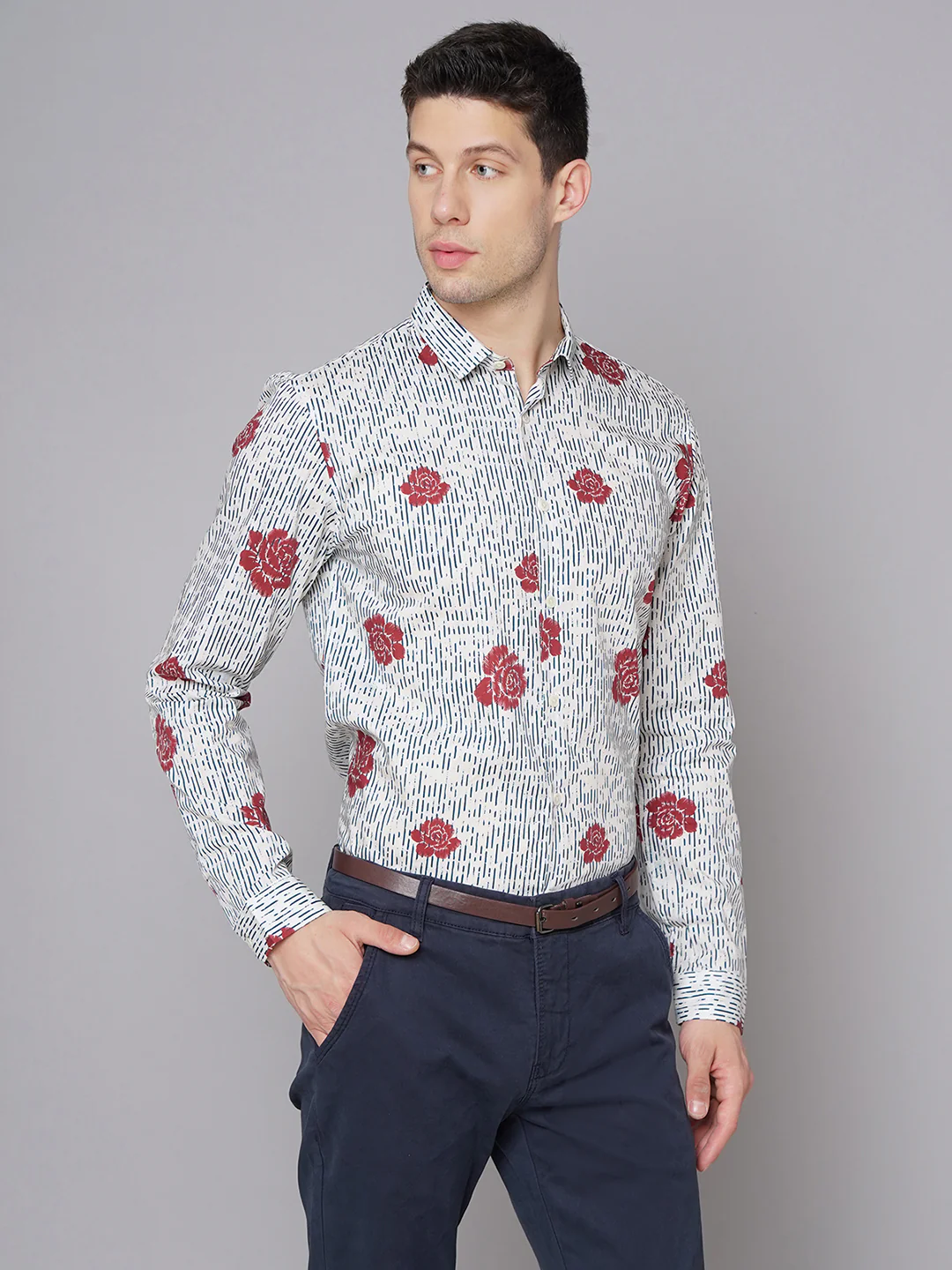 Lindbergh Men White Printed Collar Shirt - Image 3
